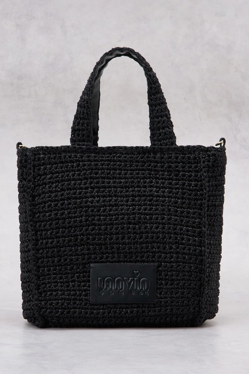 【ランバン オン ブルー/LANVIN en Bleu】のメタリック編み込みトートバッグ インテリア・キッズ・メンズ・レディースファッション・服の通販 founy(ファニー) 　ファッション　Fashion　レディースファッション　Fashion for Women　バッグ　Bags　2026年　2026　スマート　Smart, Elegant　フェイクレザー　Faux Leather, PU Leather　ポケット　Pocket, Pocket Detail　メタリック　Metallic, Shiny Finish　夏　Summer　手編み　Hand-Knitted, Handmade Knit　春　Spring　S/S・春夏　SS, Spring/Summer, Warm Season　財布　Wallet, Purse　ブラック|ID: prp329100004859583 ipo3291000000035955370