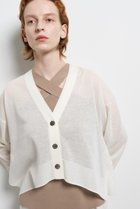 【ランバン オン ブルー/LANVIN en Bleu】のVネックショートカーディガン 人気、トレンドファッション・服の通販 founy(ファニー) ファッション Fashion レディースファッション Fashion for Women トップス・カットソー Cut & Sew Tops ニット Knit Tops & Sweaters カーディガン・羽織り Layered Style Cardigans Vネックトップス V-Neck Tops / V-Cut Neckline Shirts 2026年 2026 アシンメトリー Asymmetrical Style カーディガン Cardigan, Knitwear ショート Short, Short Length バランス Balance, Style Balance ヘムライン Hemline, Bottom Cut ワイド Wide, Wide Fit 夏 Summer 春 Spring S/S・春夏 SS, Spring/Summer, Warm Season thumbnail オフ|ID: prp329100004859584 ipo3291000000035955381
