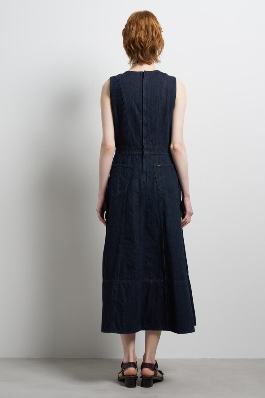 【ランバン オン ブルー/LANVIN en Bleu】のLee×LANVIN en Bleuデニムワンピース 人気、トレンドファッション・服の通販 founy(ファニー) 　ファッション　Fashion　レディースファッション　Fashion for Women　ワンピース　Dresses　チュニック　Tunic Tops & Dresses　春　Spring　チュニック　Tunic, Long Top　デニム　Denim, Jeans Material　ファブリック　Fabric, Textile　フレア　Flare, Flared　ブリーチ　Bleach, Washed Finish　ポケット　Pocket, Pocket Detail　ロング　Long, Long-Length　S/S・春夏　SS, Spring/Summer, Warm Season　夏　Summer　エレガント 上品　Elegant　2026年　2026　other-7|ID: prp329100004859589 ipo3291000000035955449