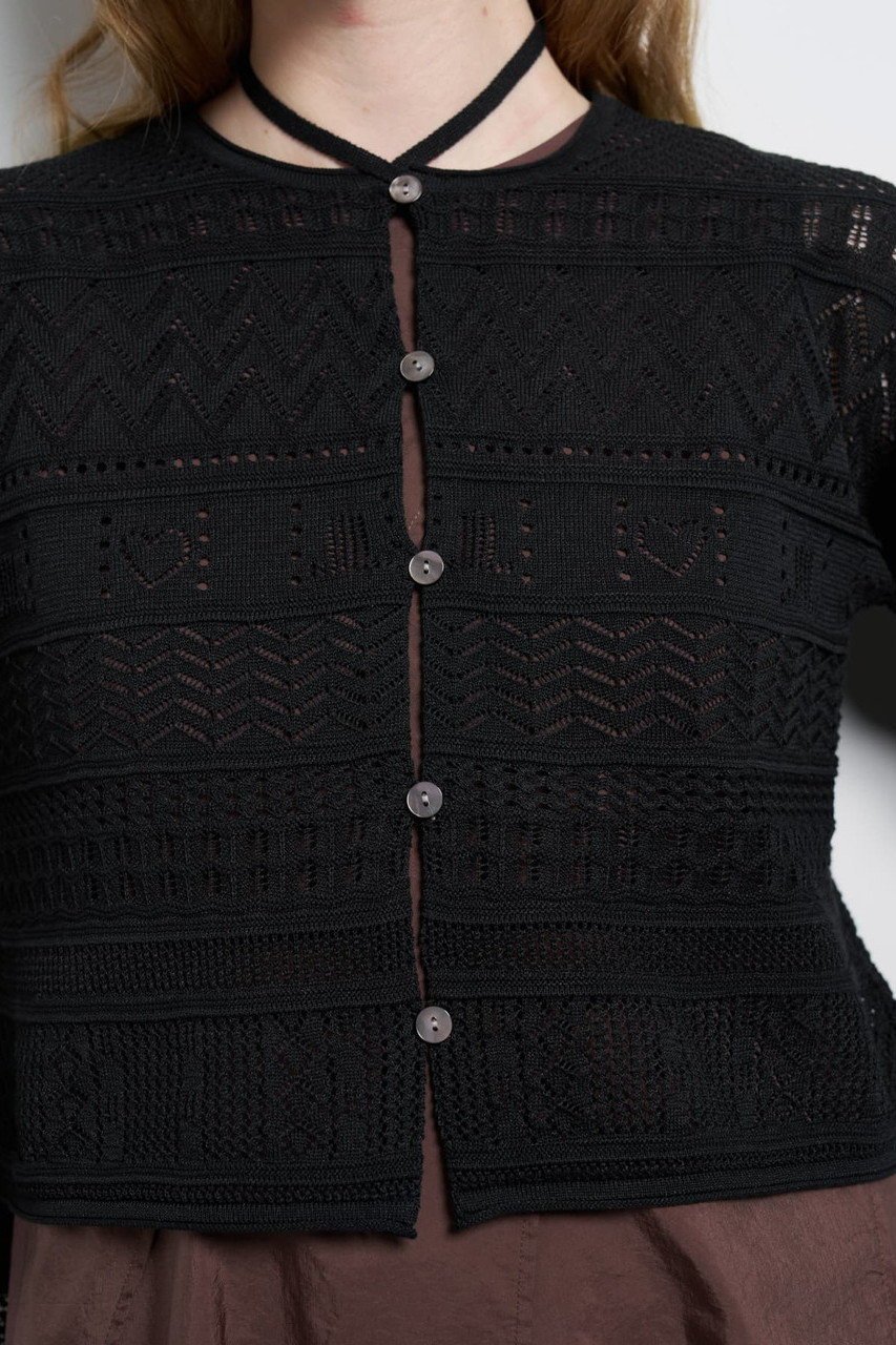 【ランバン オン ブルー/LANVIN en Bleu】のレースニットカーディガン 人気、トレンドファッション・服の通販 founy(ファニー) 　ファッション　Fashion　レディースファッション　Fashion for Women　トップス・カットソー　Cut & Sew Tops　ニット　Knit Tops & Sweaters　カーディガン・羽織り　Layered Style Cardigans　2026年　2026　カーディガン　Cardigan, Knitwear　クロップド　Cropped, Short Length　スリーブ　Sleeve, Long Sleeve / Short Sleeve　バランス　Balance, Style Balance　パターン　Pattern, Design Print　フェミニン　Feminine, Girly　リボン　Ribbon, Bow　リラックス　Relax, Relaxed Fit　レース　Lace, Lace Fabric　ワイド　Wide, Wide Fit　夏　Summer　春　Spring　S/S・春夏　SS, Spring/Summer, Warm Season　other-4|ID: prp329100004859600 ipo3291000000035956268