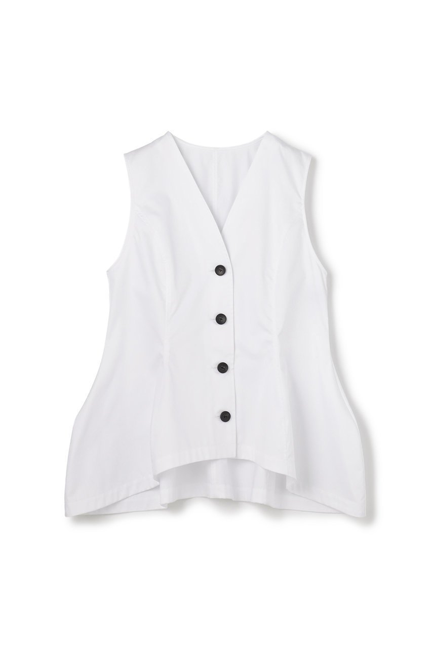 【アンクレイヴ/uncrave】のコットンクロスプレーン ペプラムジレブラウス インテリア・キッズ・メンズ・レディースファッション・服の通販 founy(ファニー) 　ファッション　Fashion　レディースファッション　Fashion for Women　アウター　Coat / Outerwear Collection　トップス・カットソー　Cut & Sew Tops　キャミソール&ノースリーブ　Camisoles & Sleeveless Tops　シャツ・ブラウス・オフィスカジュアル　Elegant Blouses & Button-Ups　ベスト&ジレ / 重ね着スタイル　Vests & Gilets　2026年　2026　コルセット　Corset, Bustier　サテン　Satin, Glossy Fabric　シェイプ　Shape, Slim Fit　セットアップ　Set-Up, Coordinated Outfit　ノースリーブ　Sleeveless, No-Sleeve　ブロード　Broadcloth, Fine Cotton　ペプラム　Peplum, Flared Hem　夏　Summer　春　Spring　S/S・春夏　SS, Spring/Summer, Warm Season　オフ|ID: prp329100004859607 ipo3291000000035956336