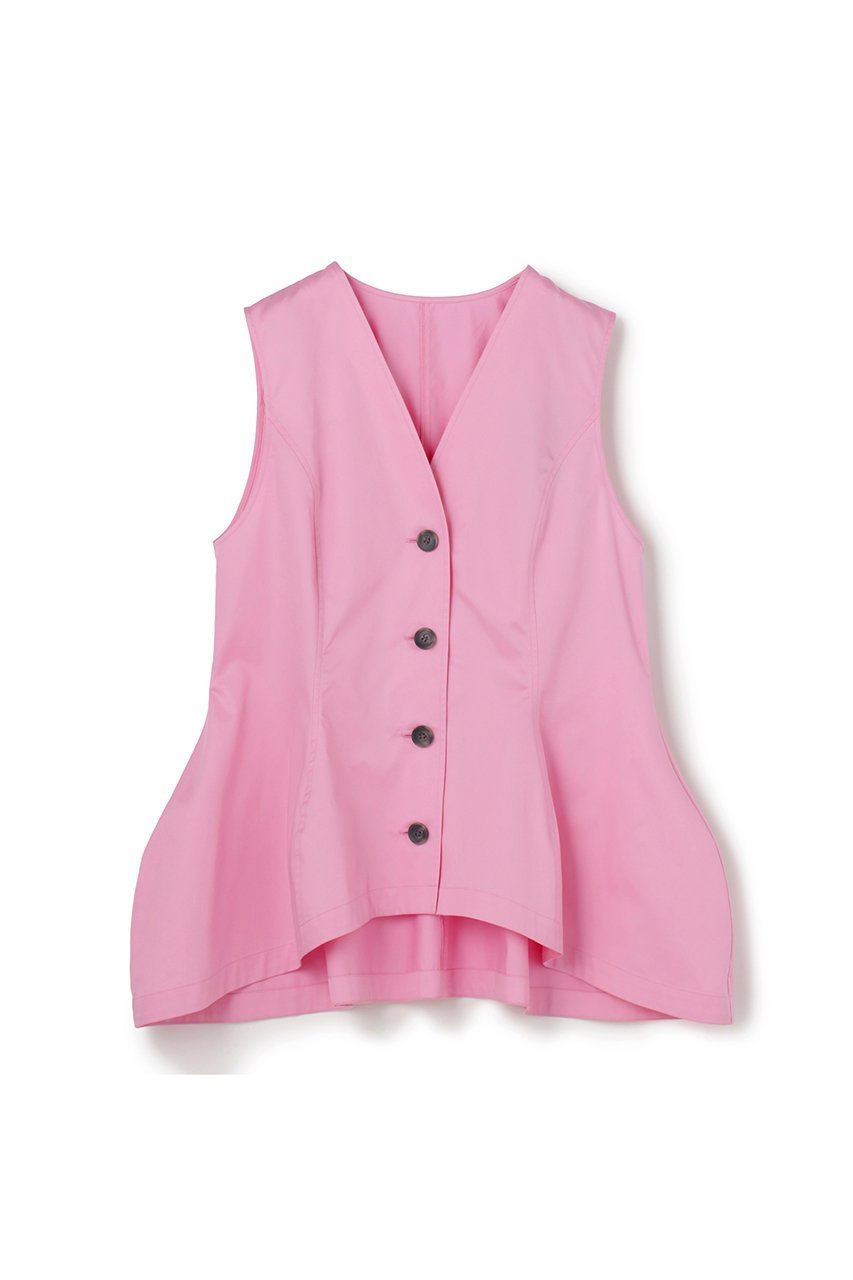 【アンクレイヴ/uncrave】のコットンクロスプレーン ペプラムジレブラウス インテリア・キッズ・メンズ・レディースファッション・服の通販 founy(ファニー) 　ファッション　Fashion　レディースファッション　Fashion for Women　アウター　Coat / Outerwear Collection　トップス・カットソー　Cut & Sew Tops　キャミソール&ノースリーブ　Camisoles & Sleeveless Tops　シャツ・ブラウス・オフィスカジュアル　Elegant Blouses & Button-Ups　ベスト&ジレ / 重ね着スタイル　Vests & Gilets　2026年　2026　コルセット　Corset, Bustier　サテン　Satin, Glossy Fabric　シェイプ　Shape, Slim Fit　セットアップ　Set-Up, Coordinated Outfit　ノースリーブ　Sleeveless, No-Sleeve　ブロード　Broadcloth, Fine Cotton　ペプラム　Peplum, Flared Hem　夏　Summer　春　Spring　S/S・春夏　SS, Spring/Summer, Warm Season　ピンク|ID: prp329100004859607 ipo3291000000035956337