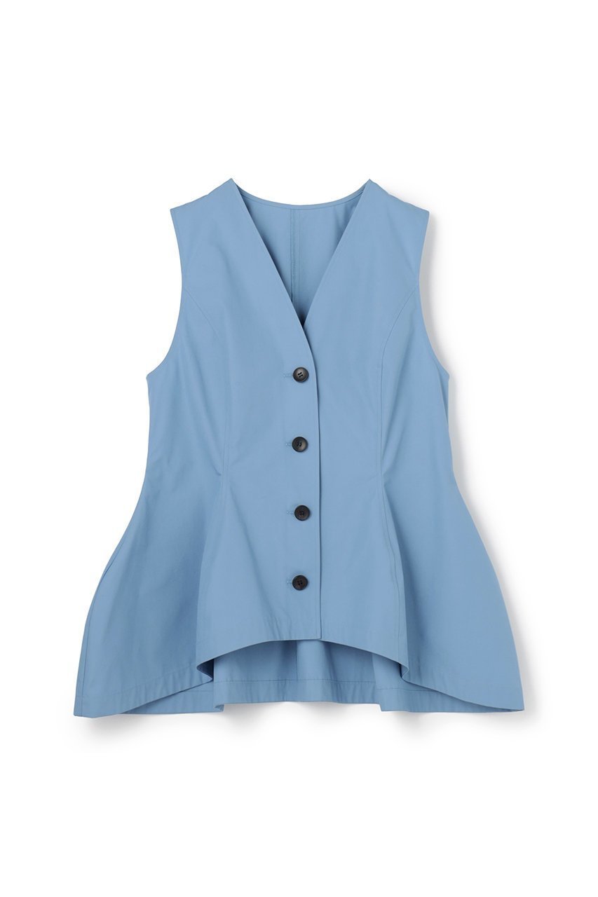 【アンクレイヴ/uncrave】のコットンクロスプレーン ペプラムジレブラウス インテリア・キッズ・メンズ・レディースファッション・服の通販 founy(ファニー) 　ファッション　Fashion　レディースファッション　Fashion for Women　アウター　Coat / Outerwear Collection　トップス・カットソー　Cut & Sew Tops　キャミソール&ノースリーブ　Camisoles & Sleeveless Tops　シャツ・ブラウス・オフィスカジュアル　Elegant Blouses & Button-Ups　ベスト&ジレ / 重ね着スタイル　Vests & Gilets　2026年　2026　コルセット　Corset, Bustier　サテン　Satin, Glossy Fabric　シェイプ　Shape, Slim Fit　セットアップ　Set-Up, Coordinated Outfit　ノースリーブ　Sleeveless, No-Sleeve　ブロード　Broadcloth, Fine Cotton　ペプラム　Peplum, Flared Hem　夏　Summer　春　Spring　S/S・春夏　SS, Spring/Summer, Warm Season　サックス|ID: prp329100004859607 ipo3291000000035956338