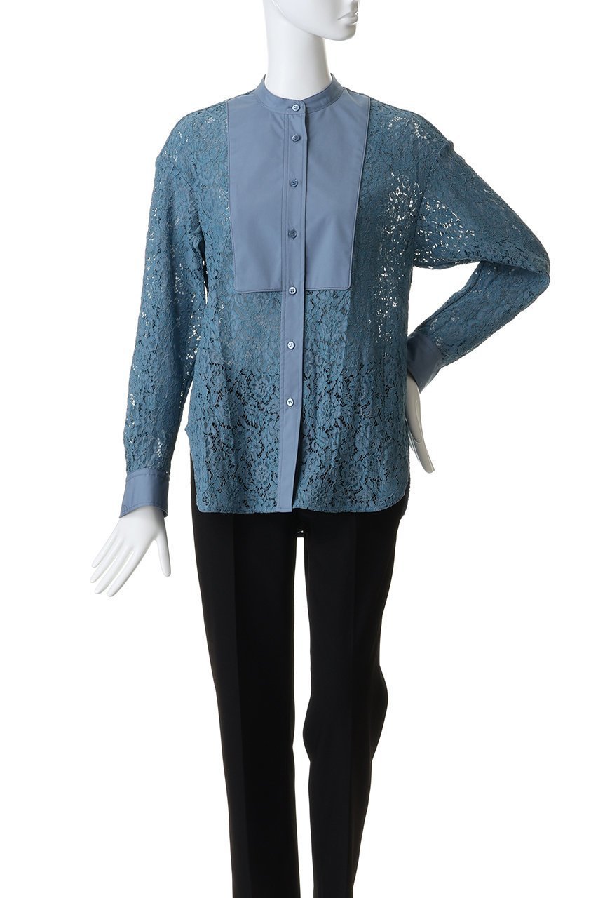 【デザイン ワークス/DESIGN WORKS】の【セットアップ対応】コードレースドッキングシャツ 人気、トレンドファッション・服の通販 founy(ファニー) 　ファッション　Fashion　レディースファッション　Fashion for Women　トップス・カットソー　Cut & Sew Tops　シャツ・ブラウス・オフィスカジュアル　Elegant Blouses & Button-Ups　2026年　2026　コンビ　Combo, Combination Style　スリーブ　Sleeve, Long Sleeve / Short Sleeve　セットアップ　Set-Up, Coordinated Outfit　デニム　Denim, Jeans Material　フロント　Front, Front Design　プリーツ　Pleats, Pleated　レース　Lace, Lace Fabric　ロング　Long, Long-Length　エレガント 上品　Elegant　夏　Summer　春　Spring　S/S・春夏　SS, Spring/Summer, Warm Season　other-2|ID: prp329100004859628 ipo3291000000035956482