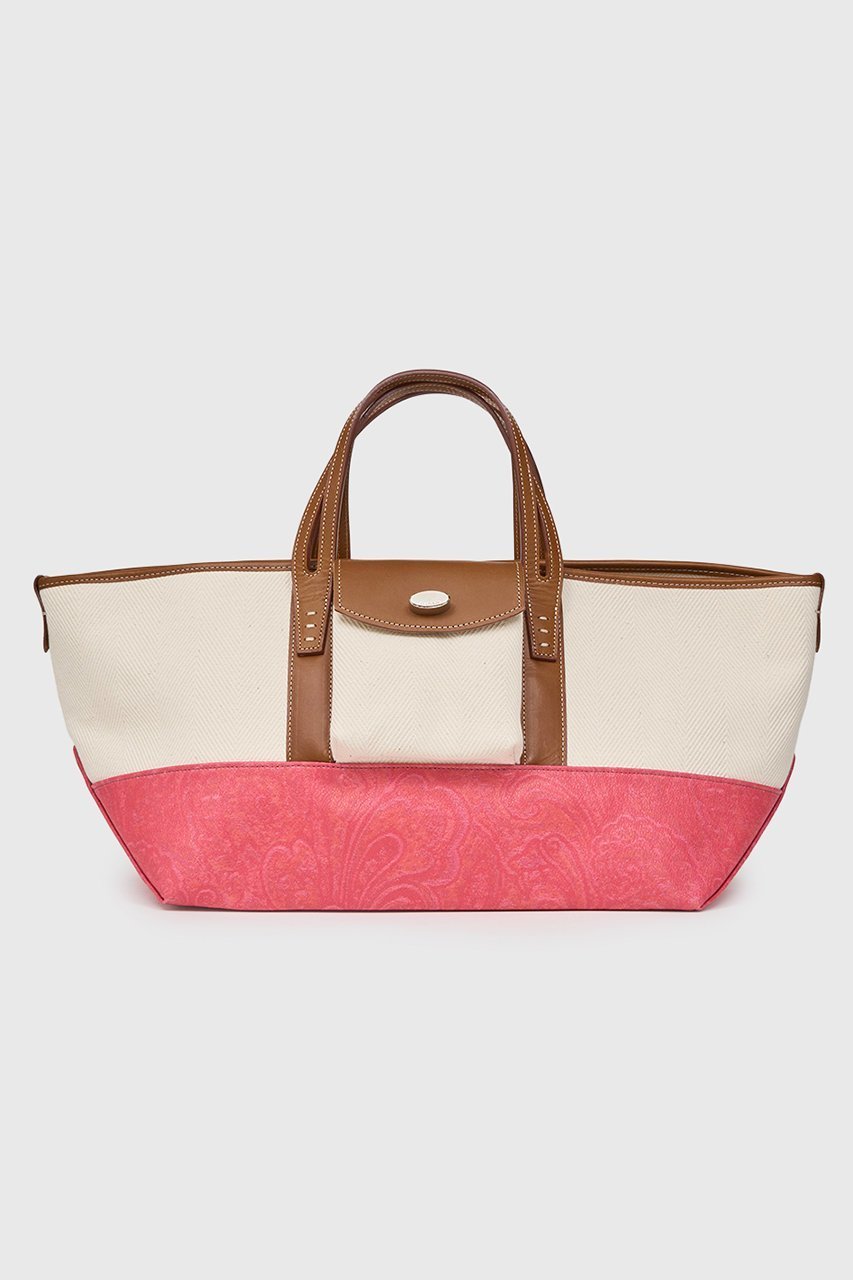【ア ヴァケーション/A VACATION】のLAND スカーフ付きトートバッグ インテリア・キッズ・メンズ・レディースファッション・服の通販 founy(ファニー) 　ファッション　Fashion　レディースファッション　Fashion for Women　バッグ　Bags　アウトドア　Outdoor Clothing　コーティング　Coating, Coated Finish　ジャカード／ジャガード　Jacquard, Woven Pattern　スカーフ　Scarf, Neckwear　ストライプ　Stripe, Striped Pattern　フィット　Fit, Slim Fit　フォルム　Silhouette, Form　フラップ　Flap, Flap Pocket　フロント　Front, Front Design　ポケット　Pocket, Pocket Detail　ピンクペイズリー|ID: prp329100004860005 ipo3291000000035982770