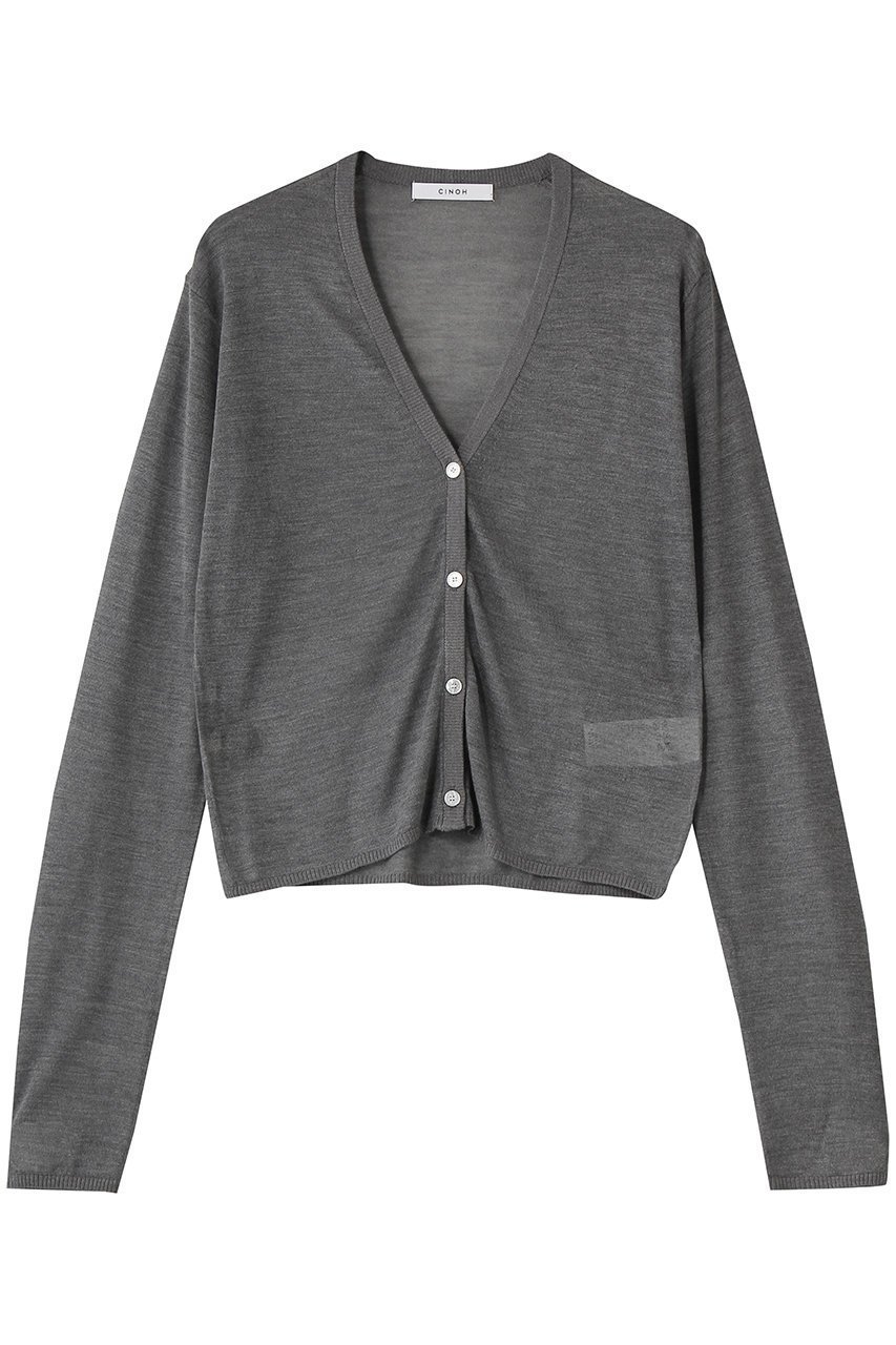 【チノ/CINOH】のSHEER シルク Vネック ニット カーディガン インテリア・キッズ・メンズ・レディースファッション・服の通販 founy(ファニー) 　ファッション　Fashion　レディースファッション　Fashion for Women　トップス・カットソー　Cut & Sew Tops　ニット　Knit Tops & Sweaters　カーディガン・羽織り　Layered Style Cardigans　Vネックトップス　V-Neck Tops / V-Cut Neckline Shirts　カーディガン　Cardigan, Knitwear　シルク　Silk, 100% Silk　スリーブ　Sleeve, Long Sleeve / Short Sleeve　夏　Summer　グレー|ID: prp329100004860007 ipo3291000000036734625
