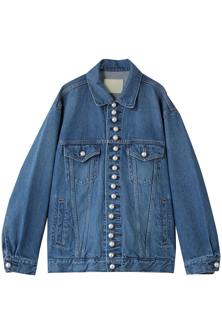 【チノ/CINOH】のパール デニム ジャケット リラックスフィット インテリア・キッズ・メンズ・レディースファッション・服の通販 founy(ファニー) 　ファッション　Fashion　レディースファッション　Fashion for Women　アウター　Coat / Outerwear Collection　レディースジャケット・軽アウター　Jackets　ブルゾンジャケット・スポーティアウター　Blouson Jackets　デニムジャケット / カジュアルアウター　Denim Jackets　2026年　2026　コンパクト　Compact, Small Size　ジャケット　Jacket, Outerwear　デニム　Denim, Jeans Material　パール　Pearl, Pearl Accent　フィット　Fit, Slim Fit　ブルゾン　Blouson, Bomber Jacket　リラックス　Relax, Relaxed Fit　ロング　Long, Long-Length　エレガント 上品　Elegant　今季　This Season, Current Season　夏　Summer　春　Spring　S/S・春夏　SS, Spring/Summer, Warm Season　ミッドブルー|ID: prp329100004860011 ipo3291000000035982834