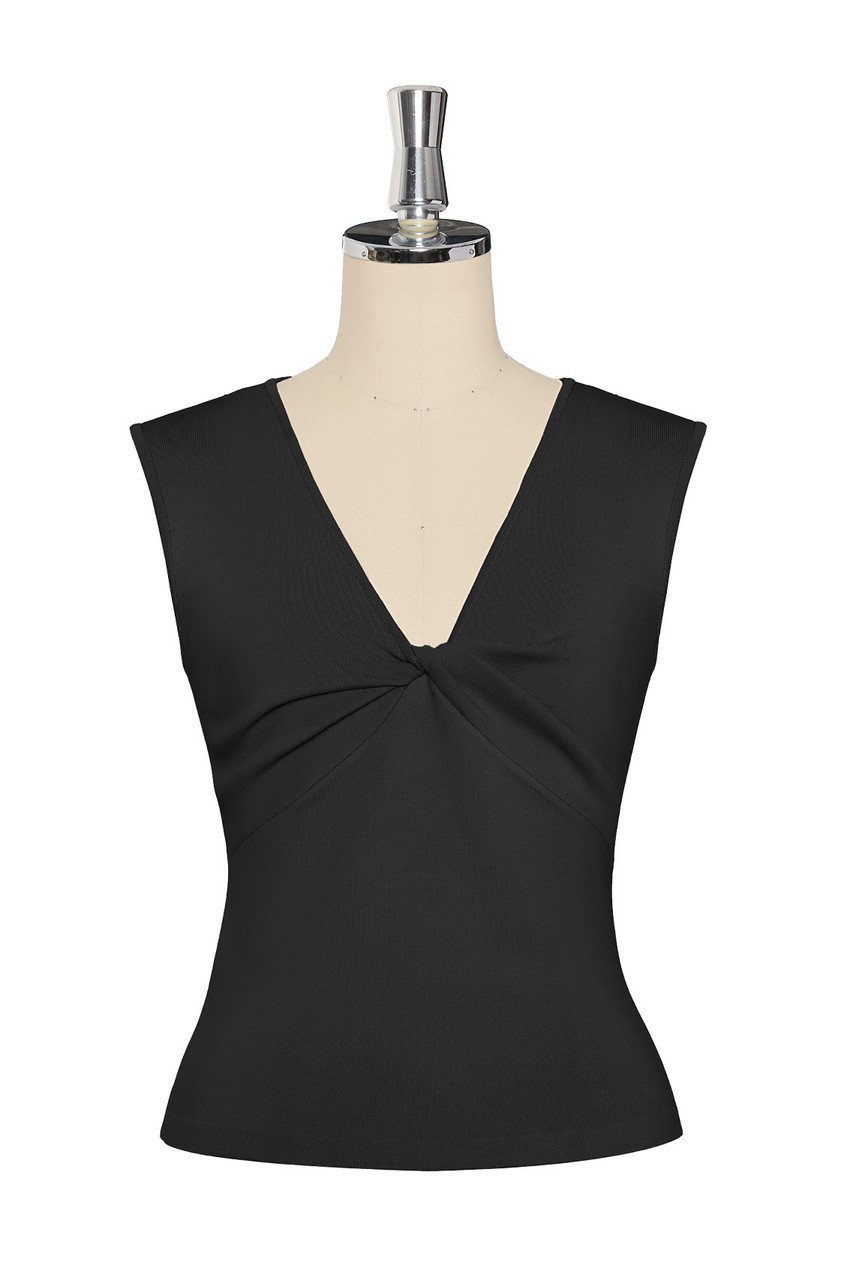 【デイジーリン/DAISY LIN】のKnit Top “Daisy Twist Elegance” インテリア・キッズ・メンズ・レディースファッション・服の通販 founy(ファニー) 　ファッション　Fashion　レディースファッション　Fashion for Women　トップス・カットソー　Cut & Sew Tops　ニット　Knit Tops & Sweaters　カジュアルプルオーバー・ニットトップス　Pullovers & Knit Tops / Casual Pullovers　インナー　Innerwear　ウォッシャブル　Machine Washable　春　Spring　ジャケット　Jacket, Outerwear　ストレッチ　Stretch, Stretchy Fabric　なめらか　Smooth, Silky Texture　バランス　Balance, Style Balance　フィット　Fit, Slim Fit　フロント　Front, Front Design　ベスト　Vest, Waistcoat　S/S・春夏　SS, Spring/Summer, Warm Season　夏　Summer　新作・新入荷　New Arrivals / New In　ブラックブラック|ID: prp329100004860019 ipo3291000000035982894