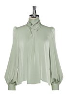 【デイジーリン/DAISY LIN】のBlouse Daisy Elegant Ribbon 人気、トレンドファッション・服の通販 founy(ファニー) ファッション Fashion レディースファッション Fashion for Women トップス・カットソー Cut & Sew Tops シャツ・ブラウス・オフィスカジュアル Elegant Blouses & Button-Ups アンティーク Antique-Inspired インナー Innerwear エレガント 上品 Elegant カフス Cuff Design ジャケット Jacket, Outerwear スリーブ Sleeve, Long Sleeve / Short Sleeve チュール Tulip, Tulip Motif パウダー Powder, Soft Tone リボン Ribbon, Bow ループ Loop, Loop Knit ロング Long, Long-Length 新作・新入荷 New Arrivals / New In thumbnail アンティークグリーン|ID: prp329100004860021 ipo3291000000035982909