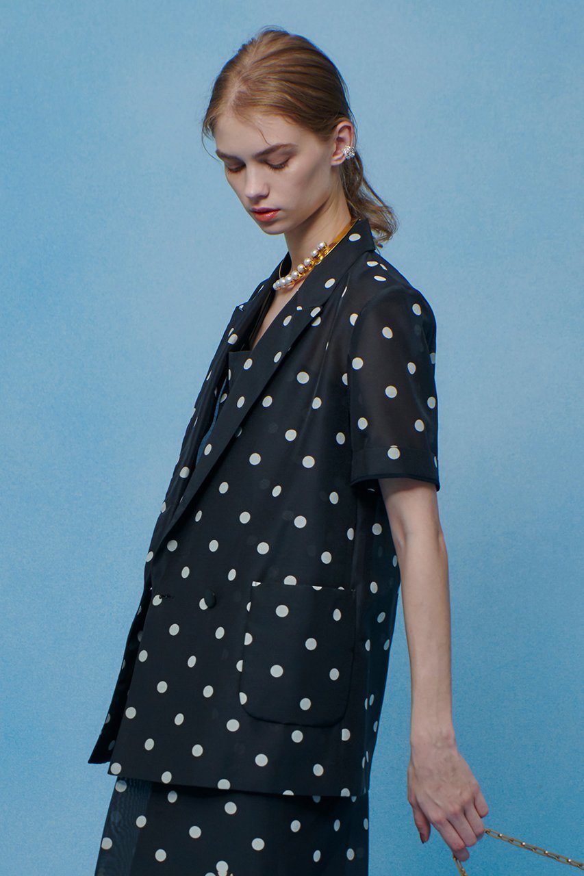 【アルアバイル/allureville】の【LOULOU WILLOUGHBY】オーガンドットハーフスリーブジャケット 人気、トレンドファッション・服の通販 founy(ファニー) 　ファッション　Fashion　レディースファッション　Fashion for Women　アウター　Coat / Outerwear Collection　レディースジャケット・軽アウター　Jackets　2026年　2026　おすすめ　Recommended / Our Picks　オーガンジー　Organza Fabric　ジャケット　Jacket, Outerwear　ドット　Polka Dot, Dot Pattern　プリント　Print, Printed Pattern　半袖　Short Sleeve, Half Sleeve　夏　Summer　春　Spring　S/S・春夏　SS, Spring/Summer, Warm Season　other-3|ID: prp329100004860036 ipo3291000000035983020