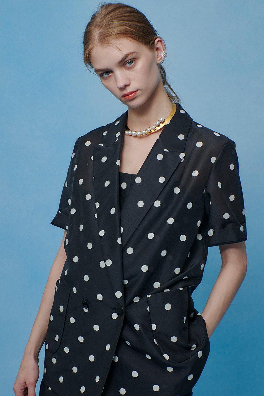 【アルアバイル/allureville】の【LOULOU WILLOUGHBY】オーガンドットハーフスリーブジャケット 人気、トレンドファッション・服の通販 founy(ファニー) 　ファッション　Fashion　レディースファッション　Fashion for Women　アウター　Coat / Outerwear Collection　レディースジャケット・軽アウター　Jackets　2026年　2026　おすすめ　Recommended / Our Picks　オーガンジー　Organza Fabric　ジャケット　Jacket, Outerwear　ドット　Polka Dot, Dot Pattern　プリント　Print, Printed Pattern　半袖　Short Sleeve, Half Sleeve　夏　Summer　春　Spring　S/S・春夏　SS, Spring/Summer, Warm Season　other-5|ID: prp329100004860036 ipo3291000000035983022