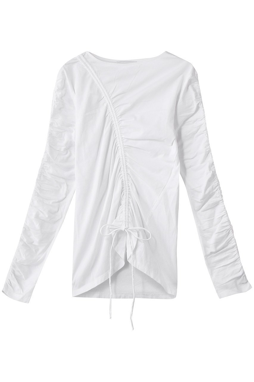 【マーレット/MERLETTE】のREVERIE コットンジャージー アシンメトリーギャザーカットソー 人気、トレンドファッション・服の通販 founy(ファニー) 　ファッション　Fashion　レディースファッション　Fashion for Women　トップス・カットソー　Cut & Sew Tops　シャツ・ブラウス・オフィスカジュアル　Elegant Blouses & Button-Ups　ロングTシャツ・Tシャツ　Longline T-Shirts & Tees　カットソー・ベーシックTシャツ　Cut-and-Sewn Tops / Stretch Tees & Basics　2026年　2026　アシンメトリー　Asymmetrical Style　カットソー　Cut and Sewn Top　ギャザー　Gathered, Ruffled　シンプル　Simple, Minimal　スリーブ　Sleeve, Long Sleeve / Short Sleeve　センター　Center, Center Line　ロング　Long, Long-Length　ワイド　Wide, Wide Fit　夏　Summer　春　Spring　S/S・春夏　SS, Spring/Summer, Warm Season　 other-1|ID: prp329100004860042 ipo3291000000035983065