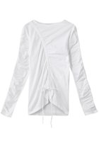 【マーレット/MERLETTE】のREVERIE コットンジャージー アシンメトリーギャザーカットソー 人気、トレンドファッション・服の通販 founy(ファニー) ファッション Fashion レディースファッション Fashion for Women トップス・カットソー Cut & Sew Tops シャツ・ブラウス・オフィスカジュアル Elegant Blouses & Button-Ups ロングTシャツ・Tシャツ Longline T-Shirts & Tees カットソー・ベーシックTシャツ Cut-and-Sewn Tops / Stretch Tees & Basics 2026年 2026 アシンメトリー Asymmetrical Style カットソー Cut and Sewn Top ギャザー Gathered, Ruffled シンプル Simple, Minimal スリーブ Sleeve, Long Sleeve / Short Sleeve センター Center, Center Line ロング Long, Long-Length ワイド Wide, Wide Fit 夏 Summer 春 Spring S/S・春夏 SS, Spring/Summer, Warm Season thumbnail ホワイト|ID: prp329100004860042 ipo3291000000035983066