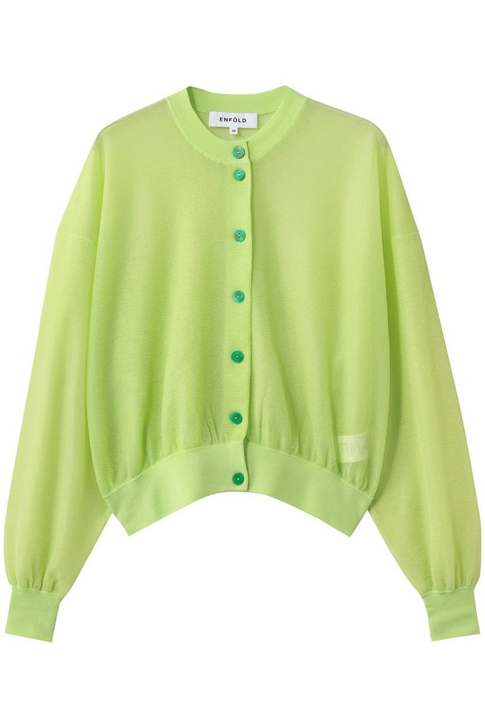 【エンフォルド/ENFOLD】のSHEER CARDIGAN インテリア・キッズ・メンズ・レディースファッション・服の通販 founy(ファウニー) https://founy.com/ ファッション Fashion レディースファッション Fashion for Women トップス・カットソー Cut & Sew Tops ニット Knit Tops & Sweaters カーディガン・羽織り Layered Style Cardigans カーディガン Cardigan, Knitwear ギャザー Gathered, Ruffled クロップド Cropped, Short Length バランス Balance, Style Balance ワンポイント One Point, Statement Accent 春 Spring |ID: prp329100004860754 ipo3291000000036782101