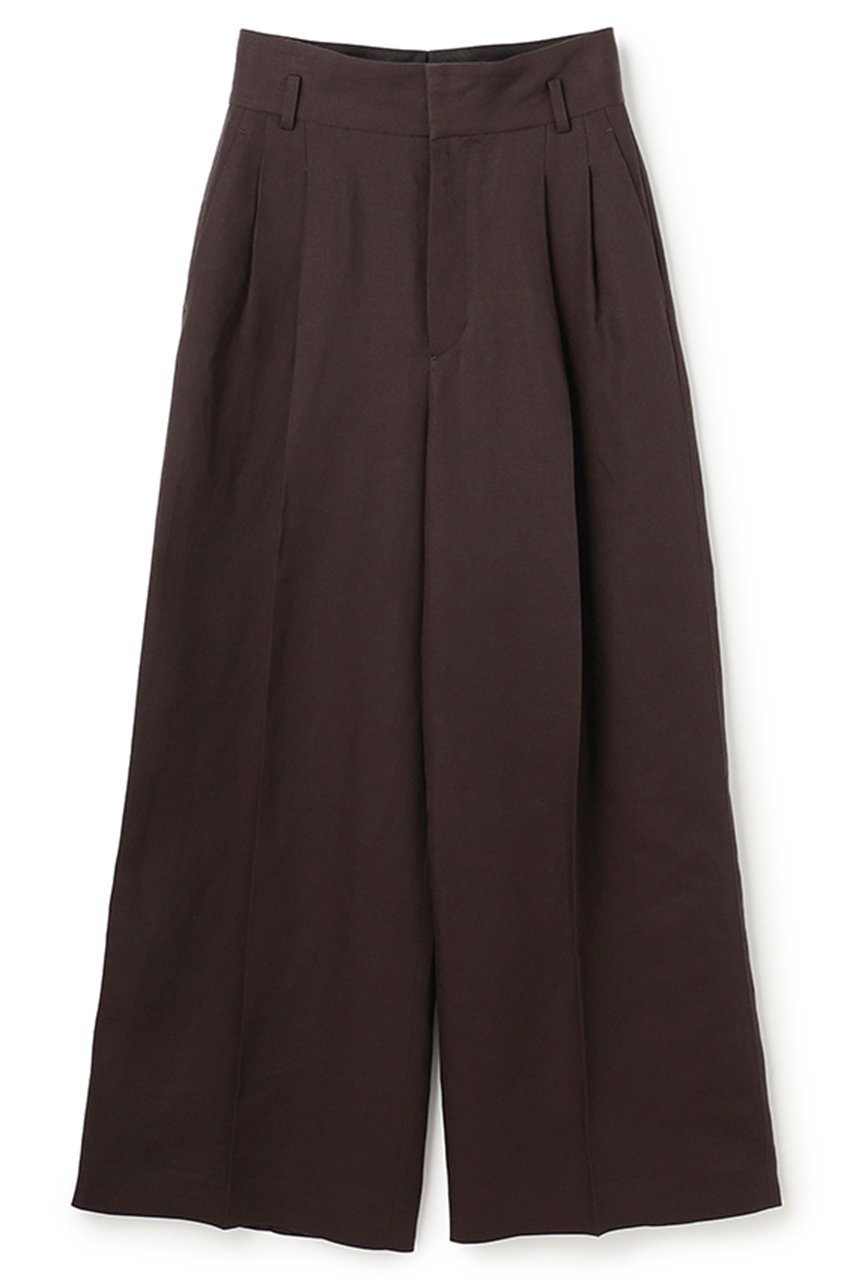 【アンクレイヴ/uncrave】のリヨセルライトリネン ワイドトラウザー インテリア・キッズ・メンズ・レディースファッション・服の通販 founy(ファニー) 　ファッション　Fashion　レディースファッション　Fashion for Women　パンツ　Pants & Trousers　フロント　Front, Front Design　ベーシック　Basic, Essential　リネン　Linen, Linen Fabric　夏　Summer　新作・新入荷　New Arrivals / New In　ダークブラウン|ID: prp329100004860785 ipo3291000000035999753