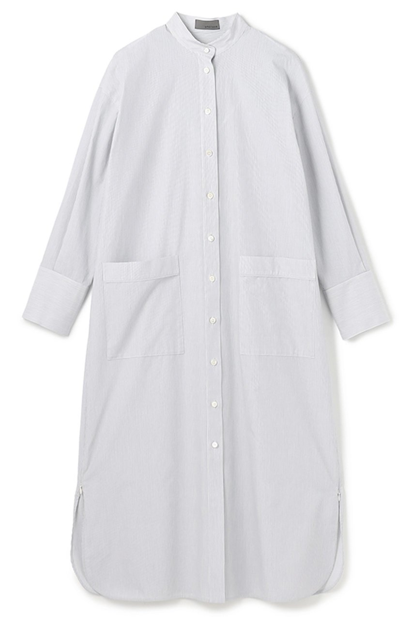 【アンクレイヴ/uncrave】のコットンクロスストライプ シャツワンピース インテリア・キッズ・メンズ・レディースファッション・服の通販 founy(ファニー) 　ファッション　Fashion　レディースファッション　Fashion for Women　ワンピース　Dresses　シャツワンピース / 1枚で着映えコーデ　Shirt Dresses　チュニック　Tunic Tops & Dresses　おすすめ　Recommended / Our Picks　ストライプ　Stripe, Striped Pattern　ストレート　Straight, Straight Cut　スリット　Slit, Slit Detail　チュニック　Tunic, Long Top　ドレス　Dress, One-Piece　ロング　Long, Long-Length　新作・新入荷　New Arrivals / New In　無地　Plain, Solid Color　ネイビーストライプ|ID: prp329100004860792 ipo3291000000035999799