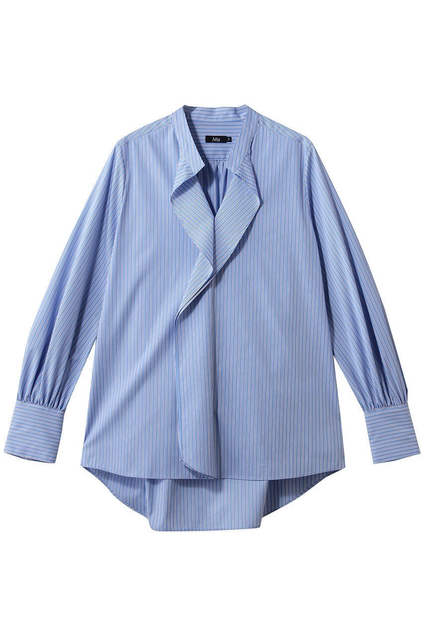 【エムフィル/M Fil】のポリエステル コットン ストライプシャープ フリルブラウス 人気、トレンドファッション・服の通販 founy(ファニー) 　ファッション　Fashion　レディースファッション　Fashion for Women　トップス・カットソー　Cut & Sew Tops　シャツ・ブラウス・オフィスカジュアル　Elegant Blouses & Button-Ups　2026年　2026　ストライプ　Stripe, Striped Pattern　スリーブ　Sleeve, Long Sleeve / Short Sleeve　タイトスカート　Pencil Skirt, Tight Skirt　フリル　Frill, Ruffle　マニッシュ　Mannish, Boyish　ロング　Long, Long-Length　エレガント 上品　Elegant　人気　Popular, Best Seller　吸水　Absorbent, Quick-Dry　夏　Summer　春　Spring　S/S・春夏　SS, Spring/Summer, Warm Season　軽量　Lightweight, Ultra Light　 other-1|ID: prp329100004860801 ipo3291000000035999874