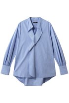 【エムフィル/M Fil】のポリエステル コットン ストライプシャープ フリルブラウス サックスブルー|ID: prp329100004860801 ipo3291000000035999875