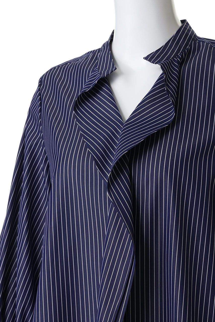 【エムフィル/M Fil】のポリエステル コットン ストライプシャープ フリルブラウス 人気、トレンドファッション・服の通販 founy(ファニー) 　ファッション　Fashion　レディースファッション　Fashion for Women　トップス・カットソー　Cut & Sew Tops　シャツ・ブラウス・オフィスカジュアル　Elegant Blouses & Button-Ups　2026年　2026　ストライプ　Stripe, Striped Pattern　スリーブ　Sleeve, Long Sleeve / Short Sleeve　タイトスカート　Pencil Skirt, Tight Skirt　フリル　Frill, Ruffle　マニッシュ　Mannish, Boyish　ロング　Long, Long-Length　エレガント 上品　Elegant　人気　Popular, Best Seller　吸水　Absorbent, Quick-Dry　夏　Summer　春　Spring　S/S・春夏　SS, Spring/Summer, Warm Season　軽量　Lightweight, Ultra Light　other-5|ID: prp329100004860801 ipo3291000000035999880