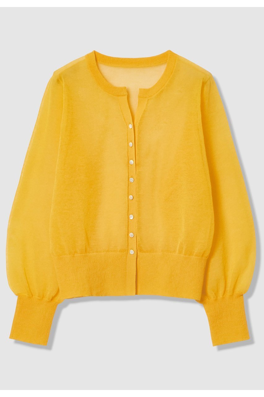 【アルアバイル/allureville】のシアーラミースキッパーカーディガン インテリア・キッズ・メンズ・レディースファッション・服の通販 founy(ファニー) 　ファッション　Fashion　レディースファッション　Fashion for Women　トップス・カットソー　Cut & Sew Tops　ニット　Knit Tops & Sweaters　カーディガン・羽織り　Layered Style Cardigans　レディースパーカー・カジュアルフーディー　Casual Hoodies & Sweatshirts　2026年　2026　おすすめ　Recommended / Our Picks　イエロー　Yellow　カーディガン　Cardigan, Knitwear　キャミソール　Camisole, Spaghetti Strap Top　スキッパー　Skipper, Open Collar　ドレス　Dress, One-Piece　ノースリーブ　Sleeveless, No-Sleeve　パープル　Purple, Violet　人気　Popular, Best Seller　夏　Summer　春　Spring　S/S・春夏　SS, Spring/Summer, Warm Season　イエロー|ID: prp329100004860826 ipo3291000000036000066