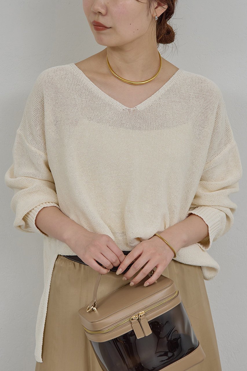 【ガリャルダガランテ/GALLARDAGALANTE】のコットンメッシュプルオーバー インテリア・キッズ・メンズ・レディースファッション・服の通販 founy(ファニー) 　ファッション　Fashion　レディースファッション　Fashion for Women　トップス・カットソー　Cut & Sew Tops　ニット　Knit Tops & Sweaters　カジュアルプルオーバー・ニットトップス　Pullovers & Knit Tops / Casual Pullovers　2026年　2026　スリット　Slit, Slit Detail　ヘムライン　Hemline, Bottom Cut　ベーシック　Basic, Essential　夏　Summer　春　Spring　S/S・春夏　SS, Spring/Summer, Warm Season　オフホワイト|ID: prp329100004860835 ipo3291000000036000143