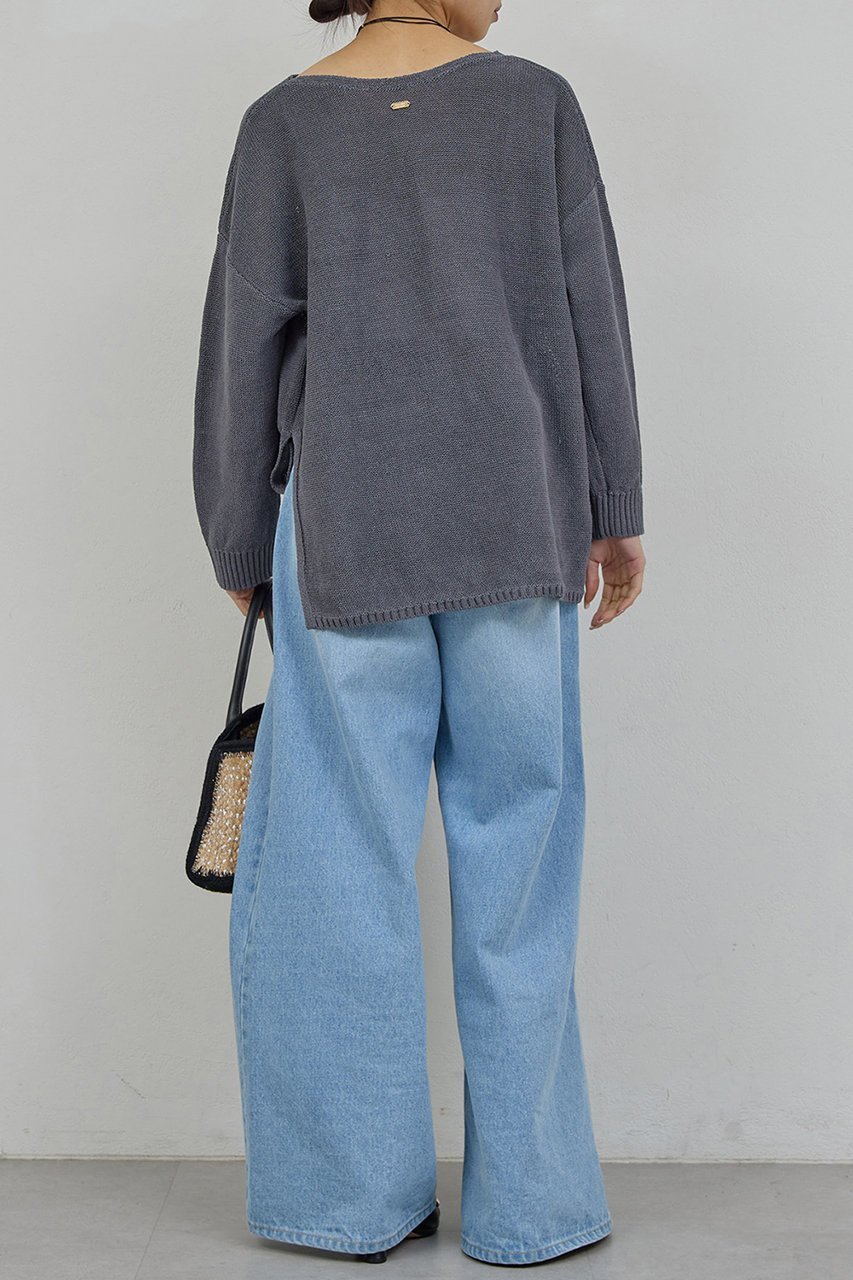 【ガリャルダガランテ/GALLARDAGALANTE】のコットンメッシュプルオーバー 人気、トレンドファッション・服の通販 founy(ファニー) 　ファッション　Fashion　レディースファッション　Fashion for Women　トップス・カットソー　Cut & Sew Tops　ニット　Knit Tops & Sweaters　カジュアルプルオーバー・ニットトップス　Pullovers & Knit Tops / Casual Pullovers　スリット　Slit, Slit Detail　ヘムライン　Hemline, Bottom Cut　ベーシック　Basic, Essential　other-5|ID: prp329100004860835 ipo3291000000036772564