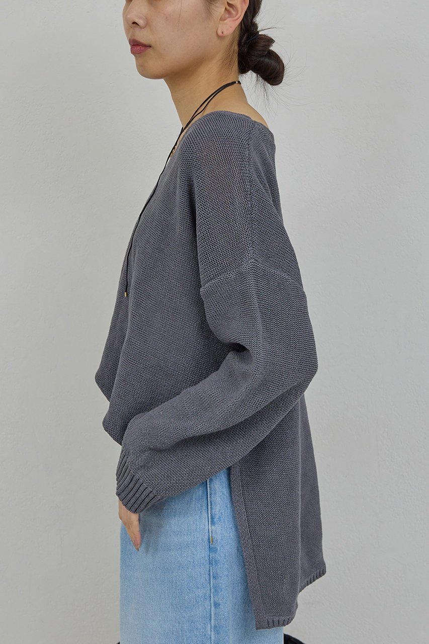 【ガリャルダガランテ/GALLARDAGALANTE】のコットンメッシュプルオーバー 人気、トレンドファッション・服の通販 founy(ファニー) 　ファッション　Fashion　レディースファッション　Fashion for Women　トップス・カットソー　Cut & Sew Tops　ニット　Knit Tops & Sweaters　カジュアルプルオーバー・ニットトップス　Pullovers & Knit Tops / Casual Pullovers　スリット　Slit, Slit Detail　ヘムライン　Hemline, Bottom Cut　ベーシック　Basic, Essential　other-7|ID: prp329100004860835 ipo3291000000036772568