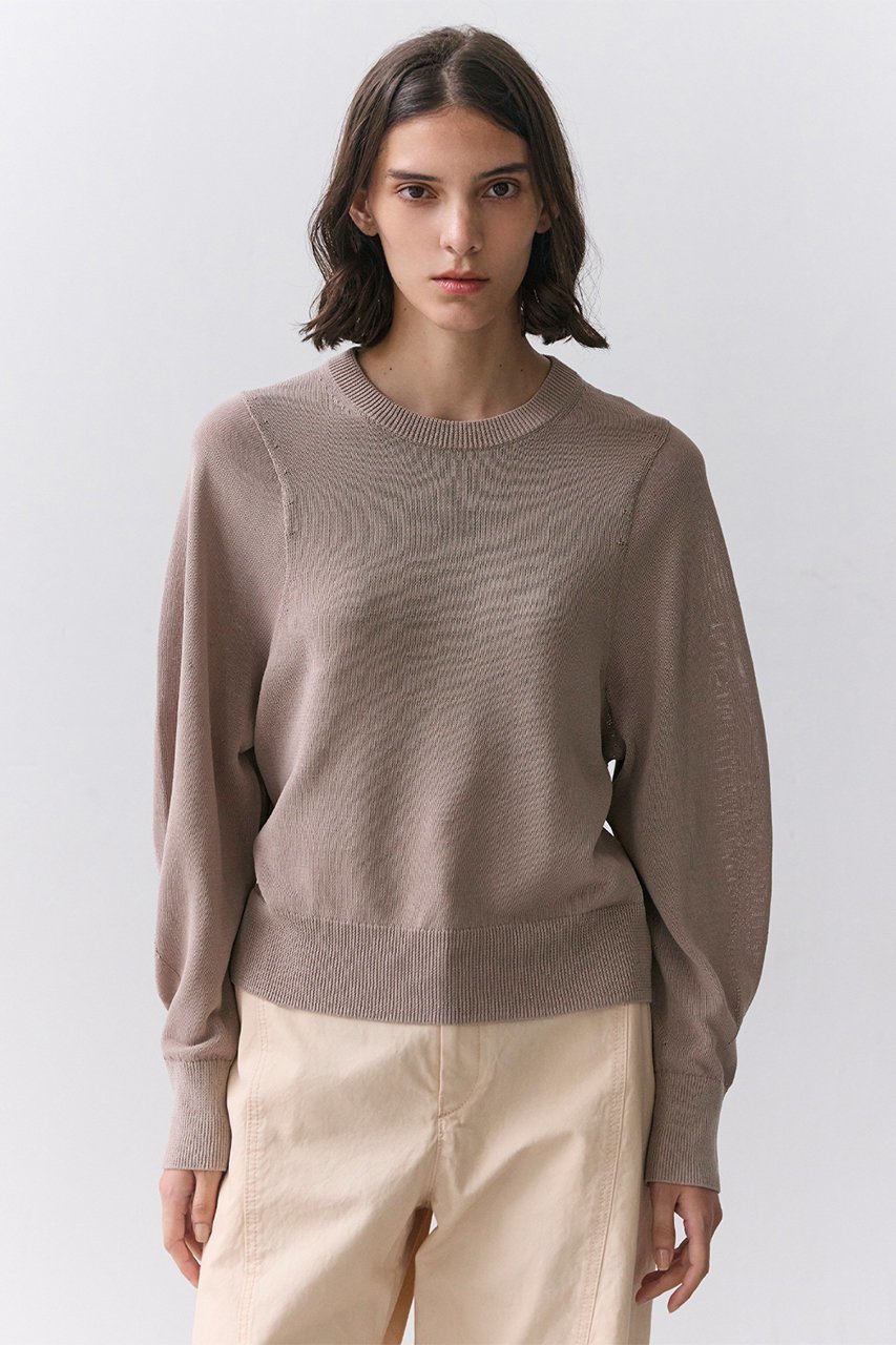 【ベイジ,/BEIGE,】のARSENOPY(アルセノ)/コットンドライタッチクルーネックニット 人気、トレンドファッション・服の通販 founy(ファニー) ファッション Fashion レディースファッション Fashion for Women トップス・カットソー Cut & Sew Tops ニット Knit Tops & Sweaters カジュアルプルオーバー・ニットトップス Pullovers & Knit Tops / Casual Pullovers シアー Sheer, See-Through シンプル Simple, Minimal スリーブ Sleeve, Long Sleeve / Short Sleeve other-7|ID: prp329100004860838 ipo3291000000036881259