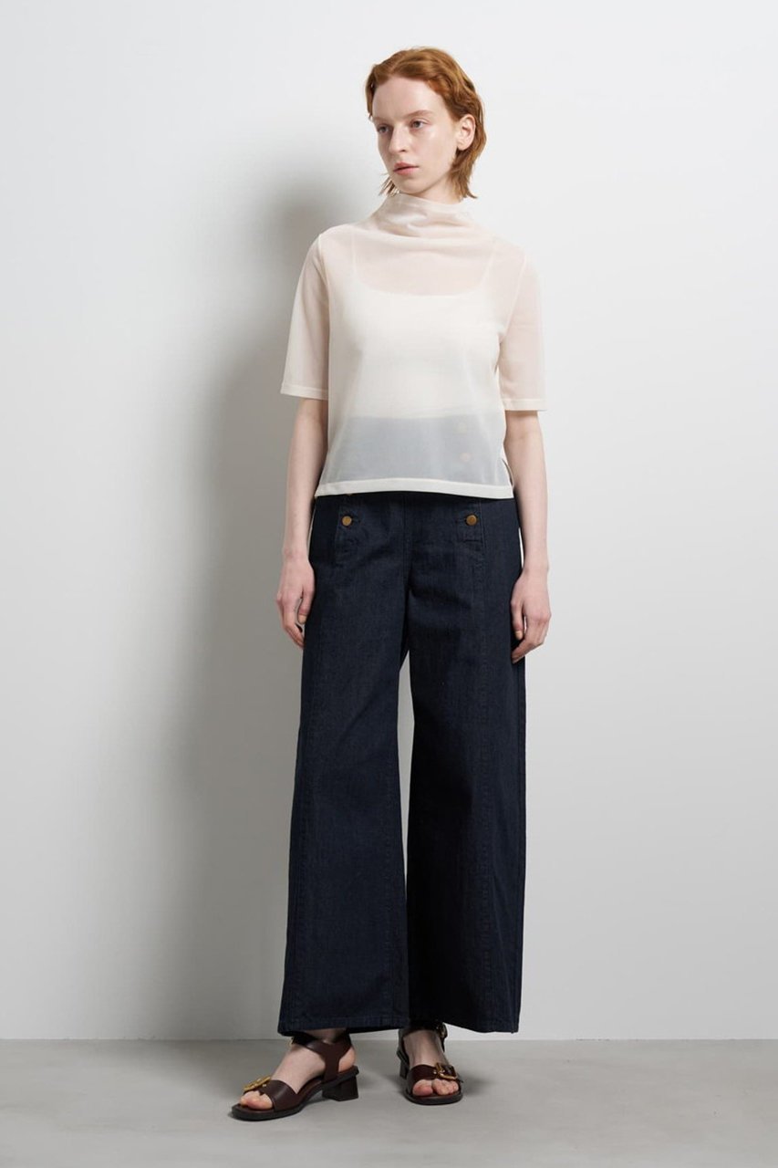 【ランバン オン ブルー/LANVIN en Bleu】のシアーハーフスリーブカットソー 人気、トレンドファッション・服の通販 founy(ファニー) ファッション Fashion レディースファッション Fashion for Women トップス・カットソー Cut & Sew Tops シャツ・ブラウス・オフィスカジュアル Elegant Blouses & Button-Ups ロングTシャツ・Tシャツ Longline T-Shirts & Tees カットソー・ベーシックTシャツ Cut-and-Sewn Tops / Stretch Tees & Basics 2026年 2026 ショート Short, Short Length シンプル Simple, Minimal ジョーゼット Georgette, Semi-Sheer Fabric スリット Slit, Slit Detail スリーブ Sleeve, Long Sleeve / Short Sleeve ドレープ Drape, Draping Fabric ハイネック High Neck, Mock Neck ファブリック Fabric, Textile エレガント 上品 Elegant 夏 Summer 春 Spring S/S・春夏 SS, Spring/Summer, Warm Season other-7|ID: prp329100004861126 ipo3291000000036008137