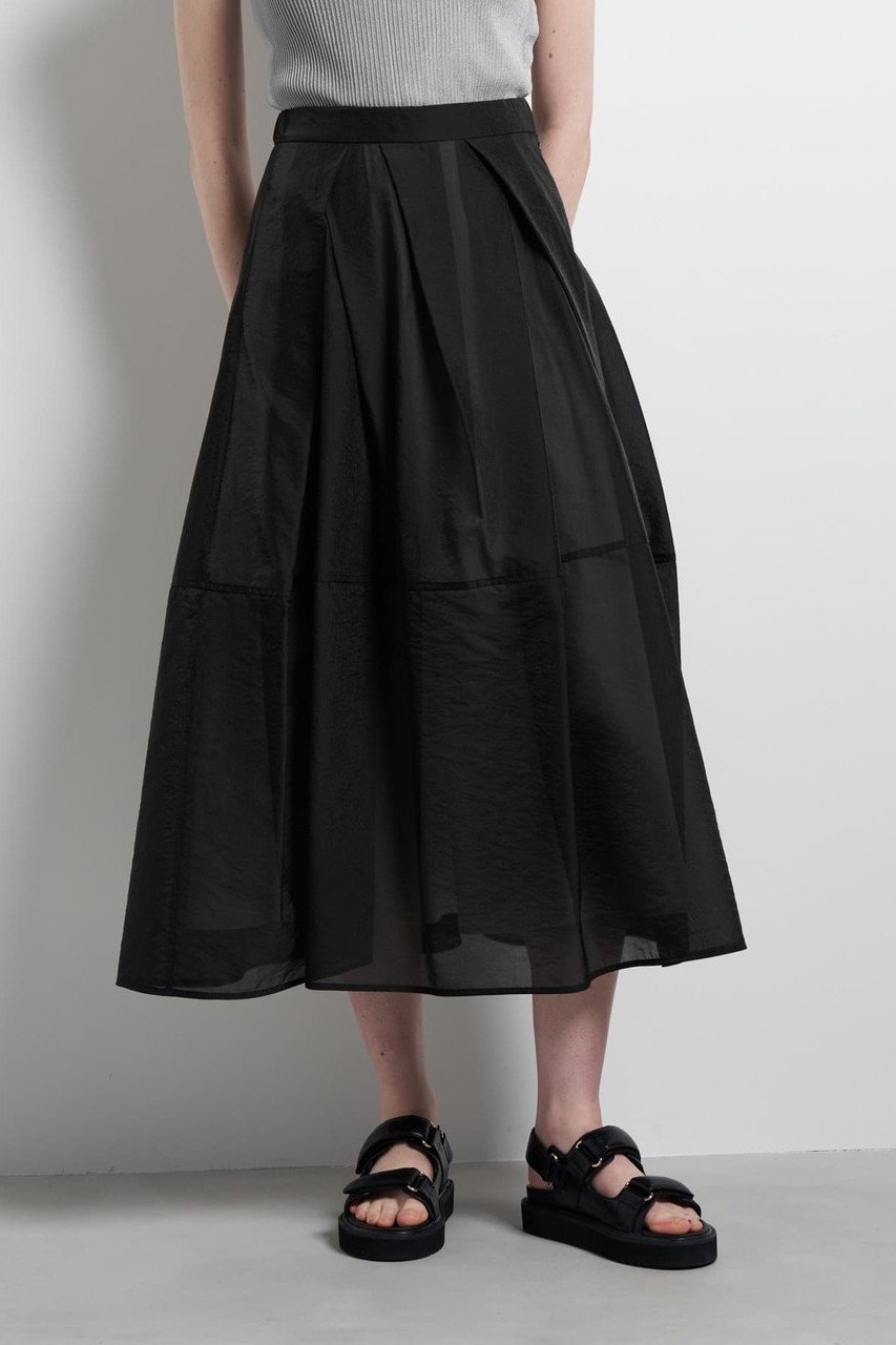 【ランバン オン ブルー/LANVIN en Bleu】のシアータックフレアスカート インテリア・キッズ・メンズ・レディースファッション・服の通販 founy(ファニー) ファッション Fashion レディースファッション Fashion for Women スカート Skirts Aライン・フレアスカート A-Line & Flared Skirts ロングスカート Long Skirts / Maxi & Midi Skirts 2026年 2026 エアリー Airy Texture オーガンジー Organza Fabric バランス Balance, Style Balance フレア Flare, Flared ロング Long, Long-Length エレガント 上品 Elegant 夏 Summer 春 Spring S/S・春夏 SS, Spring/Summer, Warm Season 軽量 Lightweight, Ultra Light ブラック|ID: prp329100004861129 ipo3291000000036008164