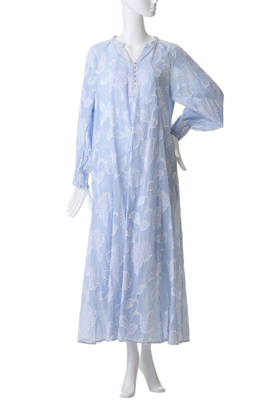 【ヌキテパ/NE QUITTEZ PAS】のCotton Stripe Flower Jacquard フレアワンピース 人気、トレンドファッション・服の通販 founy(ファニー) ファッション Fashion レディースファッション Fashion for Women ワンピース Dresses チュニック Tunic Tops & Dresses 2026年 2026 オケージョン Occasion Wear ジャカード/ジャガード Jacquard, Woven Pattern ジュエリー Jewelry, Accessories ストライプ Stripe, Striped Pattern チュニック Tunic, Long Top フィット Fit, Slim Fit フレア Flare, Flared ロング Long, Long-Length エレガント 上品 Elegant 夏 Summer 春 Spring S/S・春夏 SS, Spring/Summer, Warm Season other-2|ID: prp329100004861350 ipo3291000000036026702