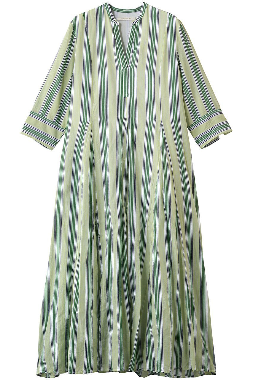 【ヌキテパ/NE QUITTEZ PAS】のCotton Voile Stripe パネルドレス インテリア・キッズ・メンズ・レディースファッション・服の通販 founy(ファニー) 　ファッション　Fashion　レディースファッション　Fashion for Women　ワンピース　Dresses　フォーマル・パーティードレス・結婚式用ドレス　Elegant & Casual Dresses　チュニック　Tunic Tops & Dresses　2026年　2026　エアリー　Airy Texture　ストライプ　Stripe, Striped Pattern　チュニック　Tunic, Long Top　ドレス　Dress, One-Piece　モダン　Modern, Contemporary　リゾート　Resort, Vacation Style　ロング　Long, Long-Length　夏　Summer　春　Spring　S/S・春夏　SS, Spring/Summer, Warm Season　ライトグリーン|ID: prp329100004861352 ipo3291000000036026724