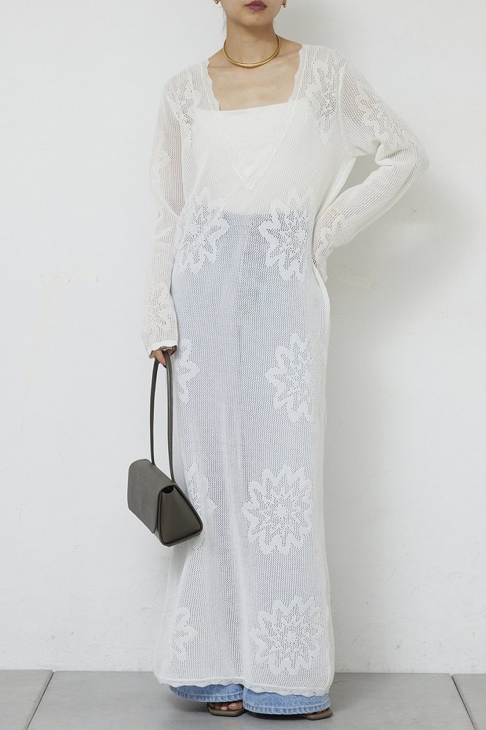 【ガリャルダガランテ/GALLARDAGALANTE】のメッシュニットドレス インテリア・キッズ・メンズ・レディースファッション・服の通販 founy(ファニー) https://founy.com/ ファッション Fashion レディースファッション Fashion for Women ワンピース Dresses フォーマル・パーティードレス・結婚式用ドレス Elegant & Casual Dresses チュニック Tunic Tops & Dresses 2026年 2026 シアー Sheer, See-Through チュニック Tunic, Long Top ドレス Dress, One-Piece ロング Long, Long-Length 夏 Summer 春 Spring S/S・春夏 SS, Spring/Summer, Warm Season |ID: prp329100004861694 ipo3291000000036050399