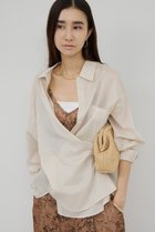 【ガリャルダガランテ/GALLARDAGALANTE】のカシュクールローンシャツ 人気、トレンドファッション・服の通販 founy(ファニー) ファッション Fashion レディースファッション Fashion for Women トップス・カットソー Cut & Sew Tops シャツ・ブラウス・オフィスカジュアル Elegant Blouses & Button-Ups 2026年 2026 シンプル Simple, Minimal ストライプ Stripe, Striped Pattern スリーブ Sleeve, Long Sleeve / Short Sleeve ロング Long, Long-Length 夏 Summer 春 Spring S/S・春夏 SS, Spring/Summer, Warm Season thumbnail ライトベージュ|ID: prp329100004861696 ipo3291000000036050429