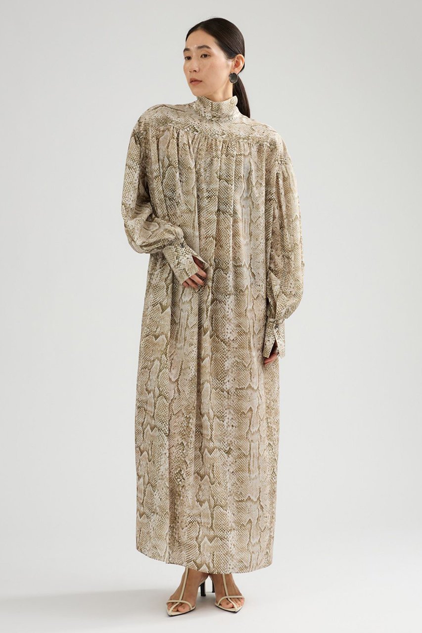 【カオス/Chaos】のエッセンシャリーワンピース 人気、トレンドファッション・服の通販 founy(ファニー) 　ファッション　Fashion　レディースファッション　Fashion for Women　ワンピース　Dresses　チュニック　Tunic Tops & Dresses　イタリア　Italy　春　Spring　スタンド　Stand Collar, Upright Stand　チュニック　Tunic, Long Top　パイソン　Python, Snakeskin Pattern　プリント　Print, Printed Pattern　リアル　Real, Realistic　ロング　Long, Long-Length　S/S・春夏　SS, Spring/Summer, Warm Season　夏　Summer　2026年　2026　other-6|ID: prp329100004861702 ipo3291000000036050523