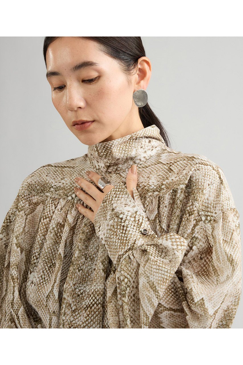 【カオス/Chaos】のエッセンシャリーワンピース 人気、トレンドファッション・服の通販 founy(ファニー) 　ファッション　Fashion　レディースファッション　Fashion for Women　ワンピース　Dresses　チュニック　Tunic Tops & Dresses　イタリア　Italy　春　Spring　スタンド　Stand Collar, Upright Stand　チュニック　Tunic, Long Top　パイソン　Python, Snakeskin Pattern　プリント　Print, Printed Pattern　リアル　Real, Realistic　ロング　Long, Long-Length　S/S・春夏　SS, Spring/Summer, Warm Season　夏　Summer　2026年　2026　other-8|ID: prp329100004861702 ipo3291000000036050525