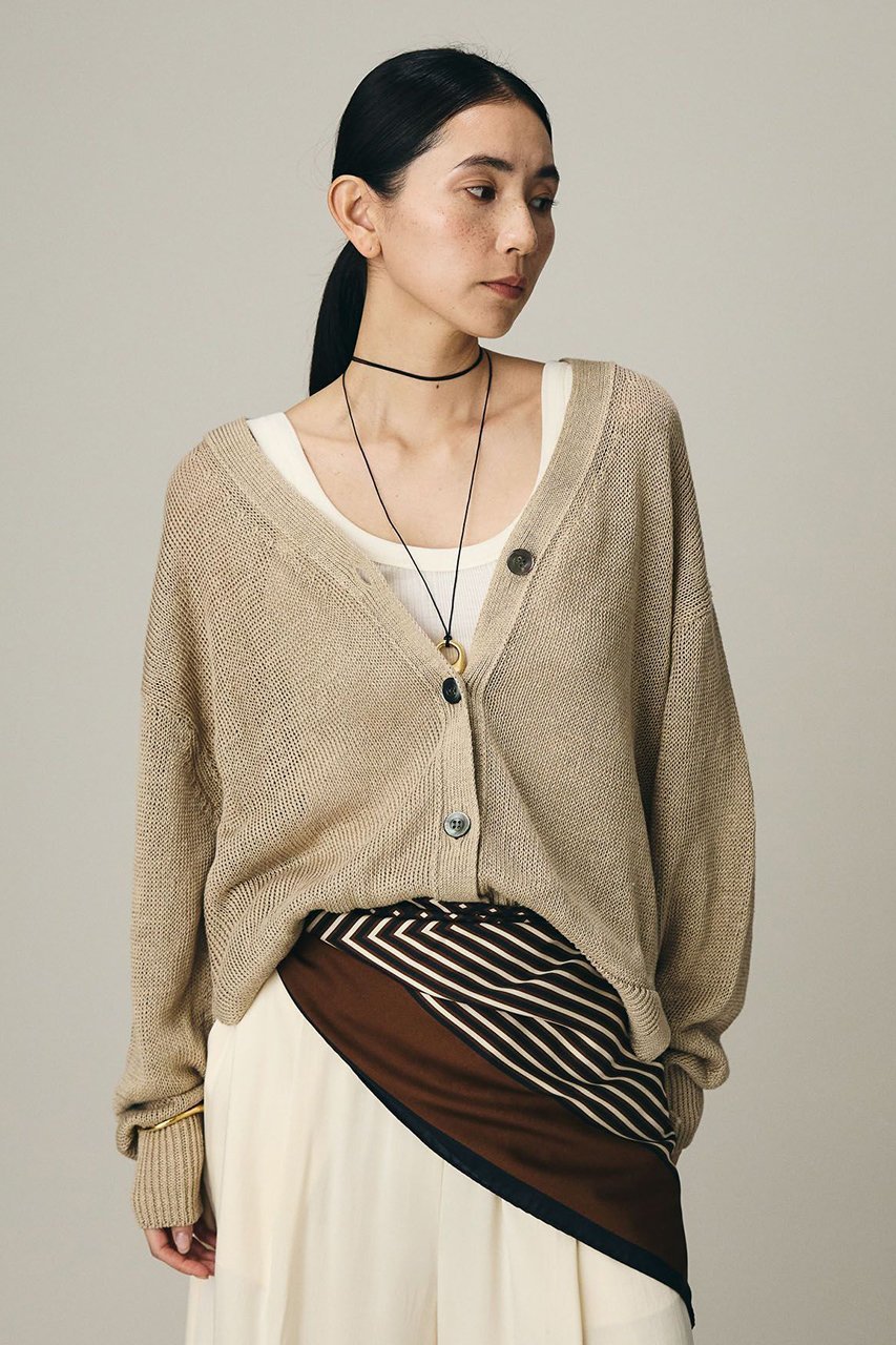 【カオス/Chaos】のノーマンリネンカーディガン 人気、トレンドファッション・服の通販 founy(ファニー) 　ファッション　Fashion　レディースファッション　Fashion for Women　トップス・カットソー　Cut & Sew Tops　ニット　Knit Tops & Sweaters　カーディガン・羽織り　Layered Style Cardigans　カーディガン　Cardigan, Knitwear　ミドル　Middle Length, Mid Height　リネン　Linen, Linen Fabric　夏　Summer　 other-1|ID: prp329100004861704 ipo3291000000036693940