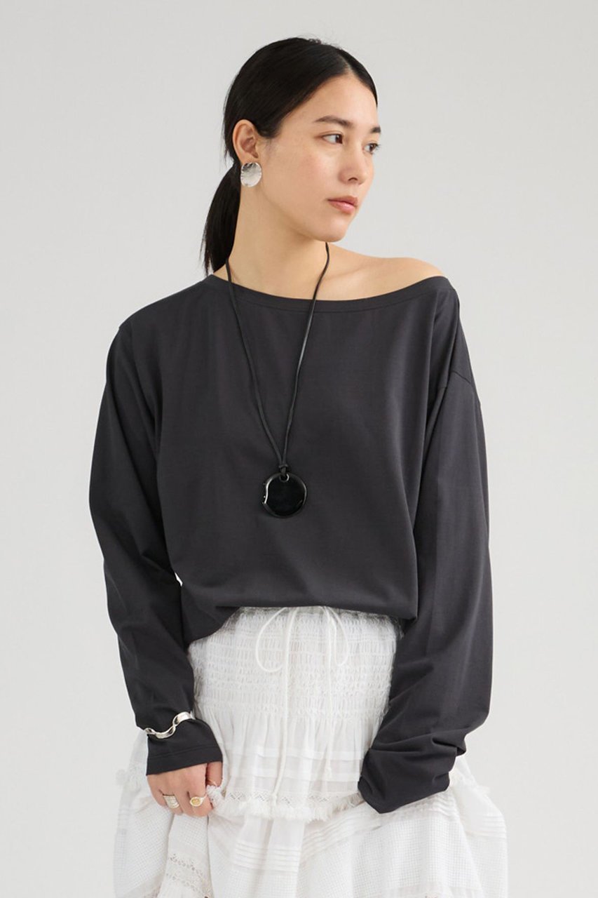 【カオス/Chaos】のクロスコットンカットソー インテリア・キッズ・メンズ・レディースファッション・服の通販 founy(ファニー) ファッション Fashion レディースファッション Fashion for Women トップス・カットソー Cut & Sew Tops シャツ・ブラウス・オフィスカジュアル Elegant Blouses & Button-Ups ロングTシャツ・Tシャツ Longline T-Shirts & Tees カットソー・ベーシックTシャツ Cut-and-Sewn Tops / Stretch Tees & Basics 春 Spring カットソー Cut and Sewn Top コクーン Cocoon, Cocoon Silhouette シンプル Simple, Minimal スリーブ Sleeve, Long Sleeve / Short Sleeve ロング Long, Long-Length S/S・春夏 SS, Spring/Summer, Warm Season 夏 Summer エレガント 上品 Elegant 2026年 2026 チャコール|ID: prp329100004861706 ipo3291000000036050569