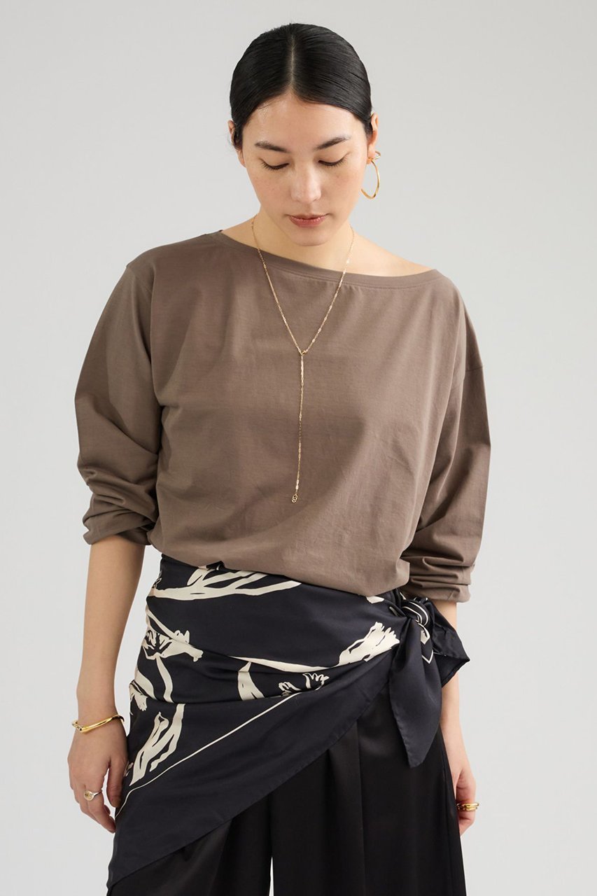 【カオス/Chaos】のクロスコットンカットソー インテリア・キッズ・メンズ・レディースファッション・服の通販 founy(ファニー) ファッション Fashion レディースファッション Fashion for Women トップス・カットソー Cut & Sew Tops シャツ・ブラウス・オフィスカジュアル Elegant Blouses & Button-Ups ロングTシャツ・Tシャツ Longline T-Shirts & Tees カットソー・ベーシックTシャツ Cut-and-Sewn Tops / Stretch Tees & Basics 春 Spring カットソー Cut and Sewn Top コクーン Cocoon, Cocoon Silhouette シンプル Simple, Minimal スリーブ Sleeve, Long Sleeve / Short Sleeve ロング Long, Long-Length S/S・春夏 SS, Spring/Summer, Warm Season 夏 Summer エレガント 上品 Elegant 2026年 2026 カーキ|ID: prp329100004861706 ipo3291000000036050571