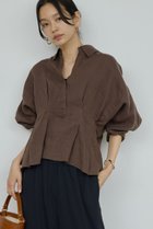 【ガリャルダガランテ/GALLARDAGALANTE】の【WEB限定】ウエストシェイプシャツ ブラウン|ID: prp329100004861784 ipo3291000000036370933