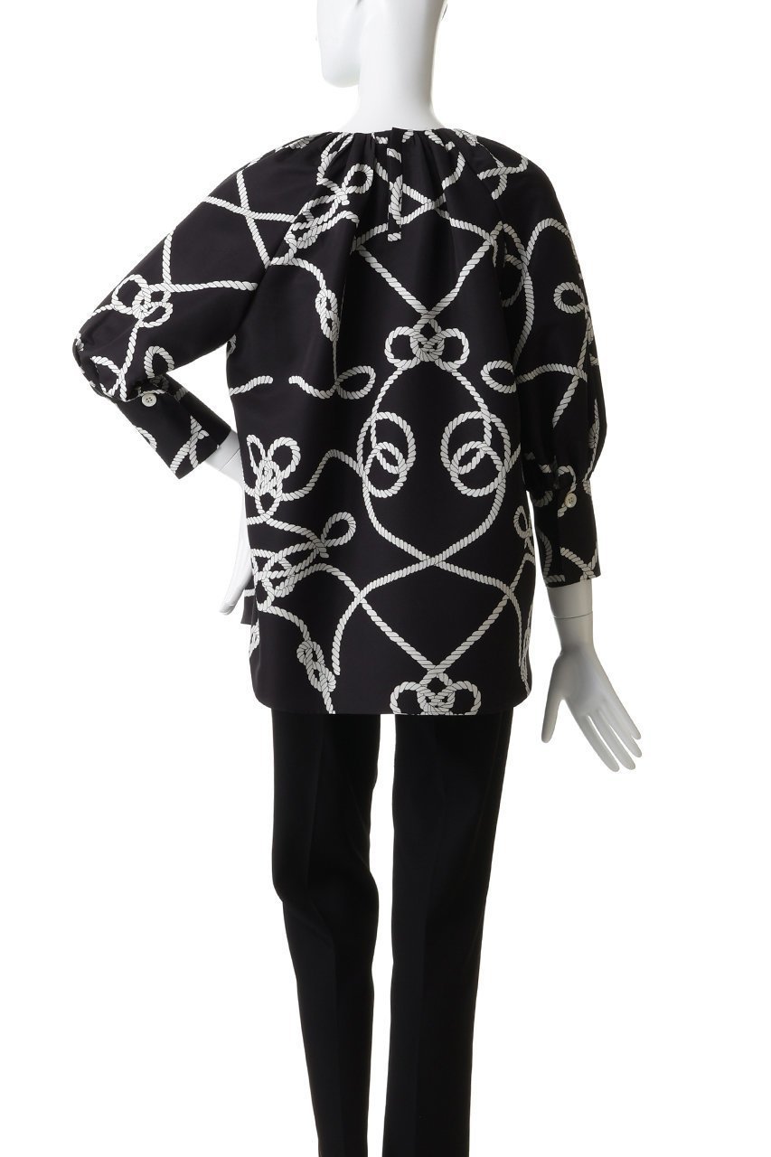 【エムフィル/M Fil】のローププリント クルーネックギャザーブラウス 人気、トレンドファッション・服の通販 founy(ファニー) 　ファッション　Fashion　レディースファッション　Fashion for Women　トップス・カットソー　Cut & Sew Tops　シャツ・ブラウス・オフィスカジュアル　Elegant Blouses & Button-Ups　2026年　2026　カフス　Cuff Design　ギャザー　Gathered, Ruffled　スリーブ　Sleeve, Long Sleeve / Short Sleeve　プリント　Print, Printed Pattern　ランダム　Random, Irregular　ロング　Long, Long-Length　夏　Summer　春　Spring　S/S・春夏　SS, Spring/Summer, Warm Season　other-4|ID: prp329100004861944 ipo3291000000036074170