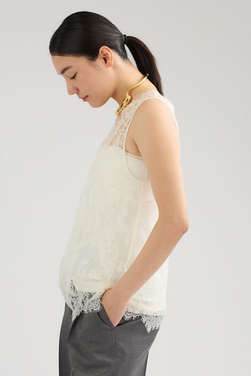 【カオス/Chaos】のマチュータンク 人気、トレンドファッション・服の通販 founy(ファニー) 　ファッション　Fashion　レディースファッション　Fashion for Women　トップス・カットソー　Cut & Sew Tops　キャミソール&ノースリーブ　Camisoles & Sleeveless Tops　シャツ・ブラウス・オフィスカジュアル　Elegant Blouses & Button-Ups　2026年　2026　インナー　Innerwear　スカラップ　Scallop, Scalloped Edge　タンク　Tank Top, Sleeveless Top　ノースリーブ　Sleeveless, No-Sleeve　モチーフ　Motif, Design Theme　レース　Lace, Lace Fabric　夏　Summer　春　Spring　S/S・春夏　SS, Spring/Summer, Warm Season　other-6|ID: prp329100004861969 ipo3291000000036074405