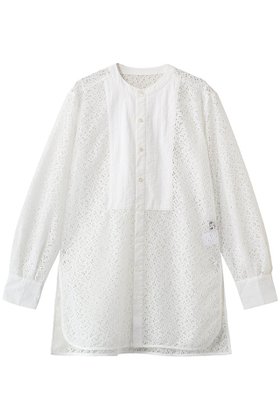 【エリオポール/heliopole】のレースカラーレスシャツ 人気、トレンドファッション・服の通販 founy(ファニー) ファッション Fashion レディースファッション Fashion for Women トップス・カットソー Cut & Sew Tops シャツ・ブラウス・オフィスカジュアル Elegant Blouses & Button-Ups 2026年 2026 エレガント 上品 Elegant カフス Cuff Design シアー Sheer, See-Through スリット Slit, Slit Detail スリーブ Sleeve, Long Sleeve / Short Sleeve レース Lace, Lace Fabric ロング Long, Long-Length 夏 Summer 春 Spring S/S・春夏 SS, Spring/Summer, Warm Season |ID:prp329100004861979