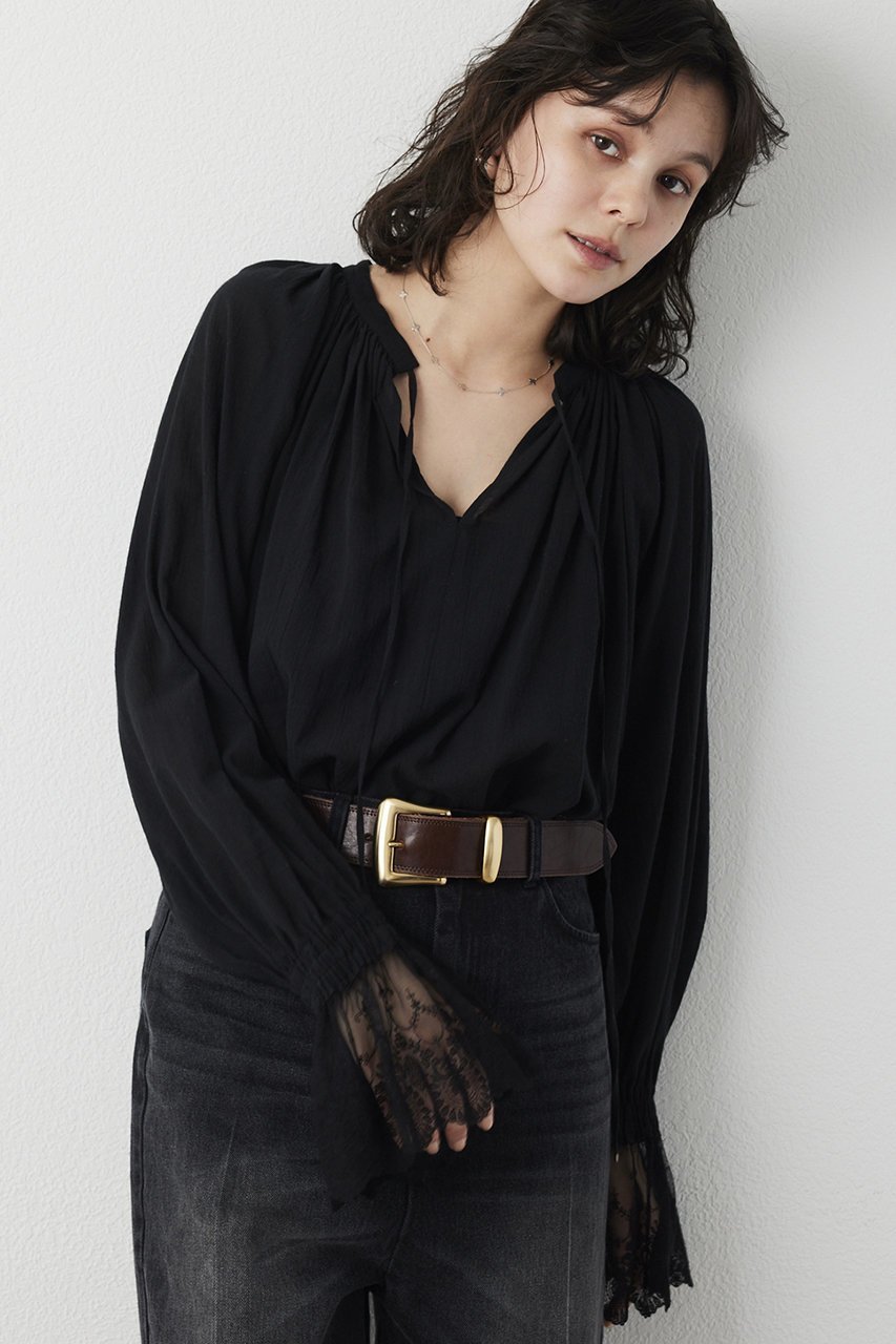 【ウィムガゼット/Whim Gazette】のコットンレースブラウス インテリア・キッズ・メンズ・レディースファッション・服の通販 founy(ファニー) ファッション Fashion レディースファッション Fashion for Women トップス・カットソー Cut & Sew Tops シャツ・ブラウス・オフィスカジュアル Elegant Blouses & Button-Ups 2026年 2026 エレガント 上品 Elegant ギャザー Gathered, Ruffled クラシカル Classical, Vintage-Inspired スリーブ Sleeve, Long Sleeve / Short Sleeve レース Lace, Lace Fabric ロング Long, Long-Length 夏 Summer 春 Spring S/S・春夏 SS, Spring/Summer, Warm Season ブラック|ID: prp329100004861981 ipo3291000000036074485