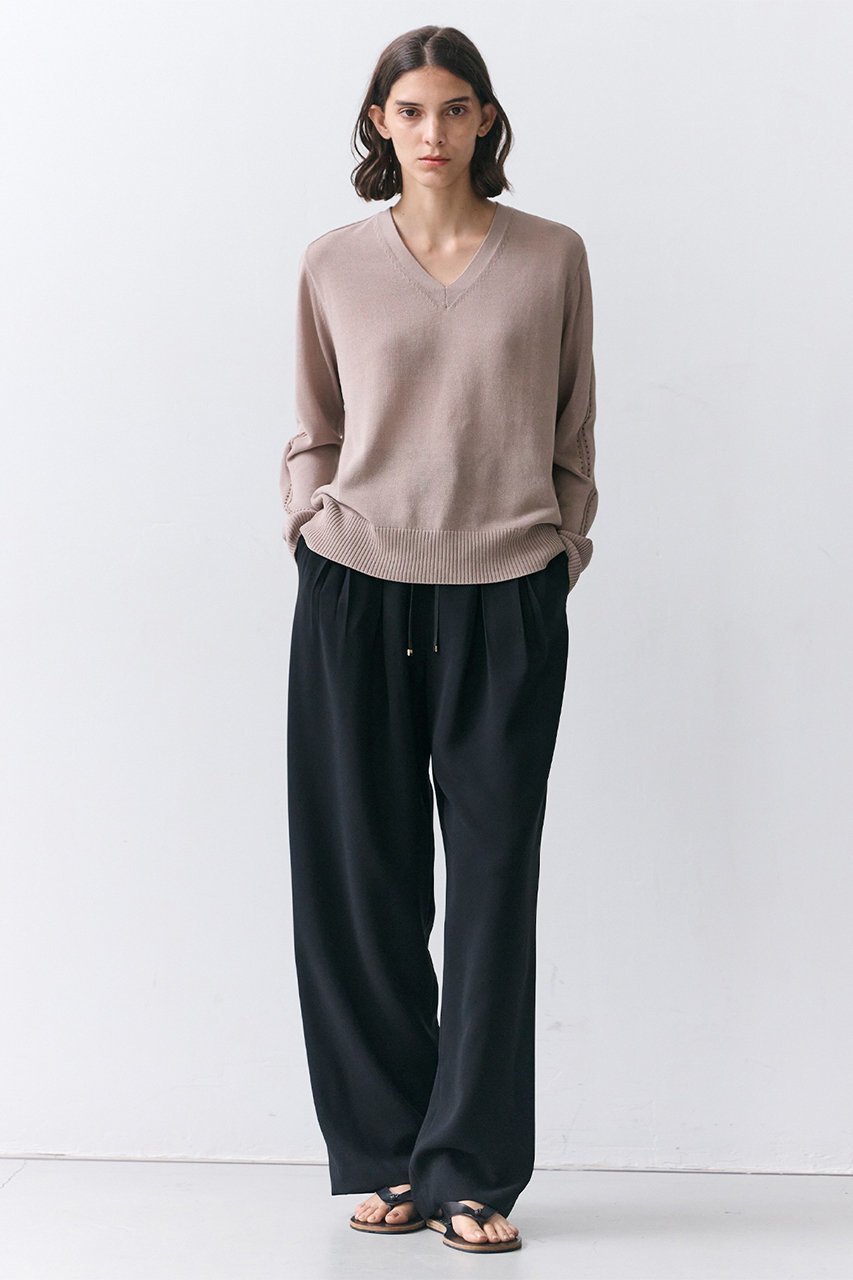 【ベイジ,/BEIGE,】のARSENOPY(アルセノ)/コットンドライタッチ Vネックニット 人気、トレンドファッション・服の通販 founy(ファニー) 　ファッション　Fashion　レディースファッション　Fashion for Women　トップス・カットソー　Cut & Sew Tops　ニット　Knit Tops & Sweaters　カジュアルプルオーバー・ニットトップス　Pullovers & Knit Tops / Casual Pullovers　Vネックトップス　V-Neck Tops / V-Cut Neckline Shirts　シアー　Sheer, See-Through　シンプル　Simple, Minimal　other-6|ID: prp329100004861990 ipo3291000000036880475