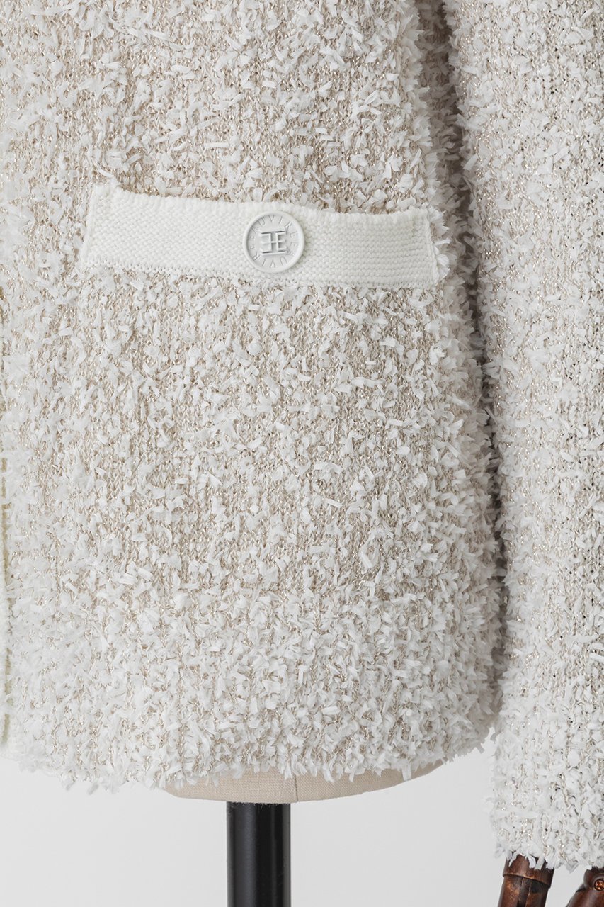 【オーヴィル/EAUVIRE】のペーパーモールツイードカーディガン 人気、トレンドファッション・服の通販 founy(ファニー) 　ファッション　Fashion　レディースファッション　Fashion for Women　トップス・カットソー　Cut & Sew Tops　ニット　Knit Tops & Sweaters　カーディガン・羽織り　Layered Style Cardigans　おすすめ　Recommended / Our Picks　エレガント 上品　Elegant　カーディガン　Cardigan, Knitwear　コイン　Coin, Coin Design　ジャケット　Jacket, Outerwear　ボトム　Bottoms, Lower Wear　リラックス　Relax, Relaxed Fit　新作・新入荷　New Arrivals / New In　日本製　Made In Japan　other-6|ID: prp329100004862003 ipo3291000000036074700