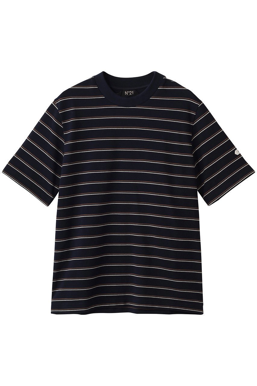 【ヌメロ ヴェントゥーノ/N°21 / MEN】の【MEN】ボーダー Tシャツ インテリア・キッズ・メンズ・レディースファッション・服の通販 founy(ファニー) 　ファッション　Fashion　メンズファッション　Fashion for Men　トップス・カットソー　Cut & Sew Tops　メンズシャツ　Shirts　2026年　2026　ショート　Short, Short Length　スリーブ　Sleeve, Long Sleeve / Short Sleeve　バランス　Balance, Style Balance　ボーダー　Border, Stripe　リゾート　Resort, Vacation Style　夏　Summer　春　Spring　S/S・春夏　SS, Spring/Summer, Warm Season　ブルー|ID: prp329100004862426 ipo3291000000036093673
