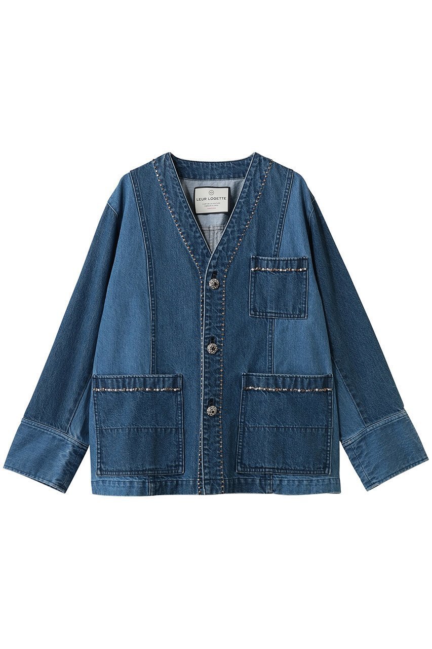 【ルール ロジェット/leur logette】の11oz デニムノーカラージャケット インテリア・キッズ・メンズ・レディースファッション・服の通販 founy(ファニー) 　ファッション　Fashion　レディースファッション　Fashion for Women　アウター　Coat / Outerwear Collection　レディースジャケット・軽アウター　Jackets　ノーカラージャケット / シンプル上品コーデ　Collarless Jackets　2026年　2026　ジャケット　Jacket, Outerwear　デニム　Denim, Jeans Material　モダン　Modern, Contemporary　ワーク　Workwear, Utility Style　夏　Summer　春　Spring　S/S・春夏　SS, Spring/Summer, Warm Season　ブルー|ID: prp329100004862439 ipo3291000000036103580