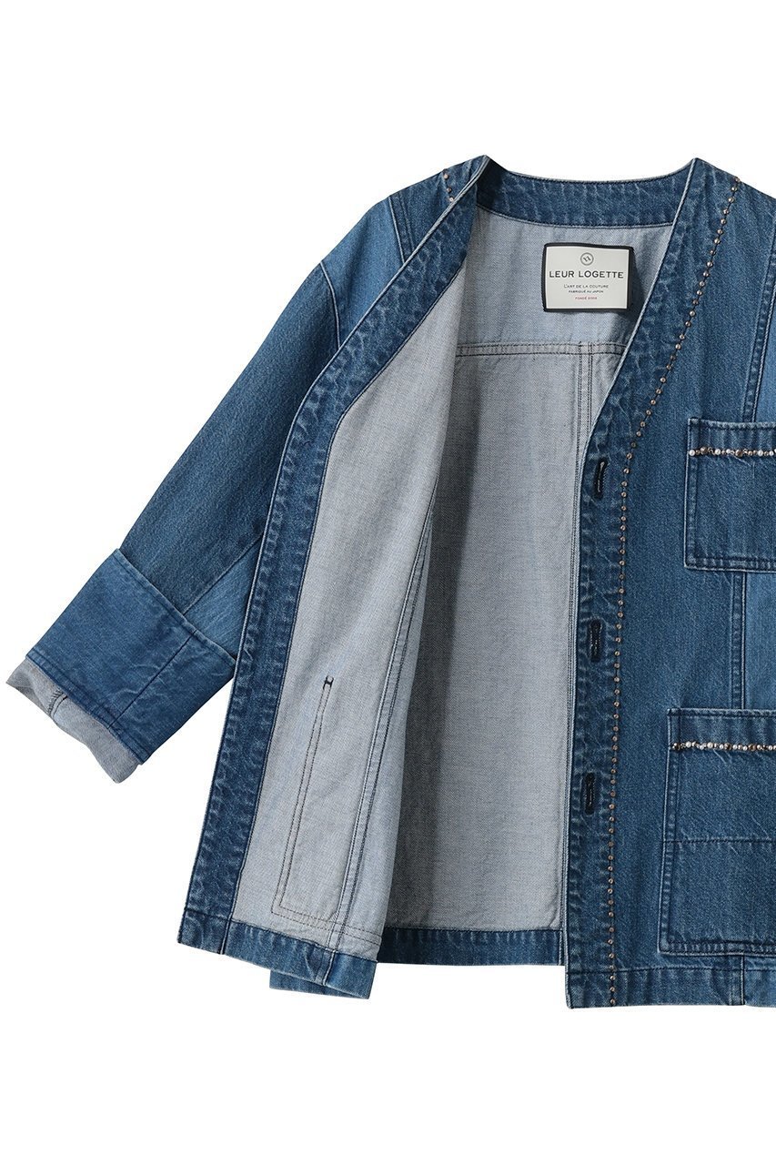 【ルール ロジェット/leur logette】の11oz デニムノーカラージャケット 人気、トレンドファッション・服の通販 founy(ファニー) 　ファッション　Fashion　レディースファッション　Fashion for Women　アウター　Coat / Outerwear Collection　レディースジャケット・軽アウター　Jackets　ノーカラージャケット / シンプル上品コーデ　Collarless Jackets　2026年　2026　ジャケット　Jacket, Outerwear　デニム　Denim, Jeans Material　モダン　Modern, Contemporary　ワーク　Workwear, Utility Style　夏　Summer　春　Spring　S/S・春夏　SS, Spring/Summer, Warm Season　other-6|ID: prp329100004862439 ipo3291000000036103585