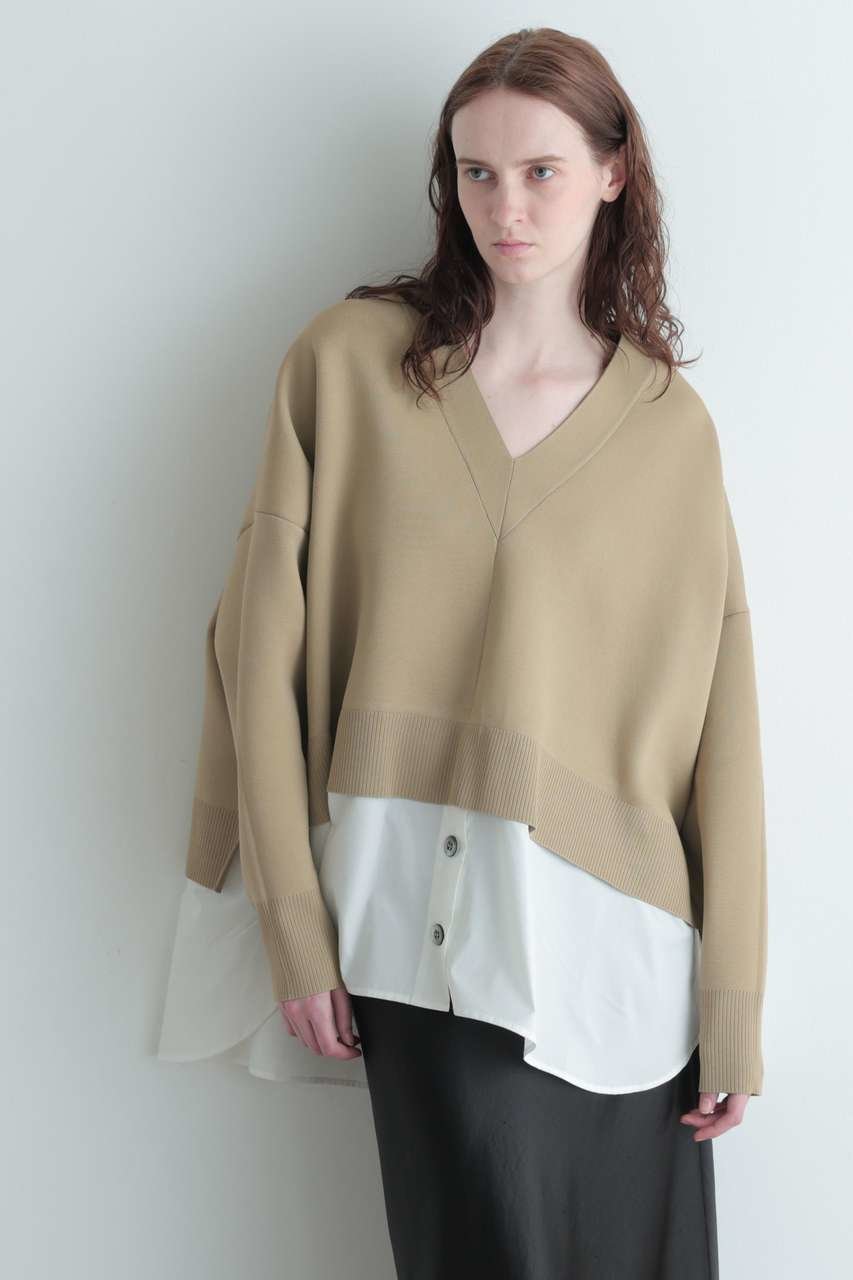 【ル フィル/LE PHIL】のレイヤードプルオーバー 人気、トレンドファッション・服の通販 founy(ファニー) 　ファッション　Fashion　レディースファッション　Fashion for Women　トップス・カットソー　Cut & Sew Tops　ニット　Knit Tops & Sweaters　カジュアルプルオーバー・ニットトップス　Pullovers & Knit Tops / Casual Pullovers　インナー　Innerwear　エレガント 上品　Elegant　シンプル　Simple, Minimal　ドッキング　Docking, Mixed Material　バランス　Balance, Style Balance　ビッグ　Big, Oversized　ボトム　Bottoms, Lower Wear　other-2|ID: prp329100004862876 ipo3291000000036809117